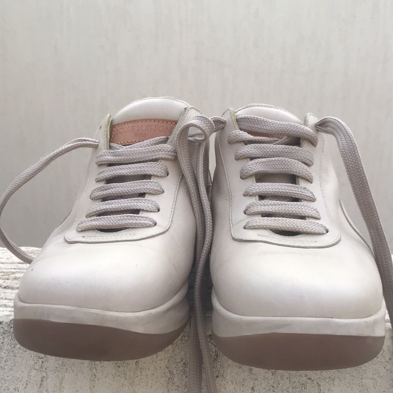 Louis Vuitton VINTAGE Louis Vuitton Sneakers Leather Toe women Beige Size US 7.5 / IT 37.5 - 3 Thumbnail
