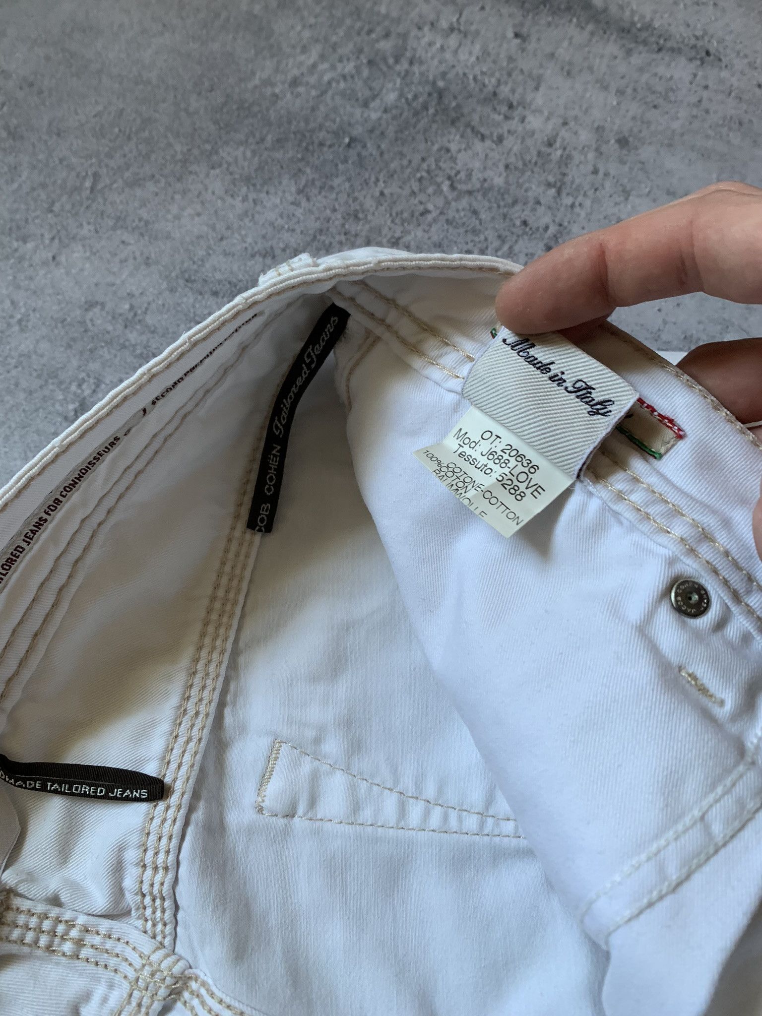 Jacob Cohen Jacob Cohen Pants Men's 35 White Cotton Jeans J688-LOVE Size US 35 - 14 Thumbnail