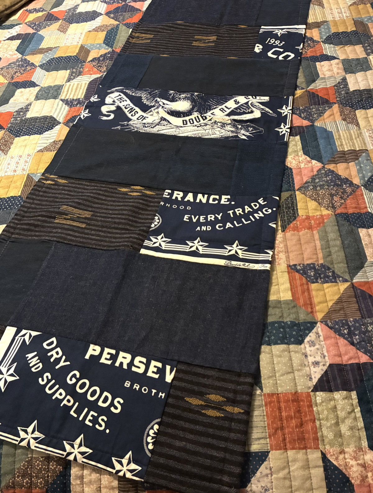 RRL Ralph Lauren CUSTOM RRL/RL PATCHWORK SCARF (100% UPCYCLED RRL FABRICS) Size ONE SIZE - 5 Thumbnail