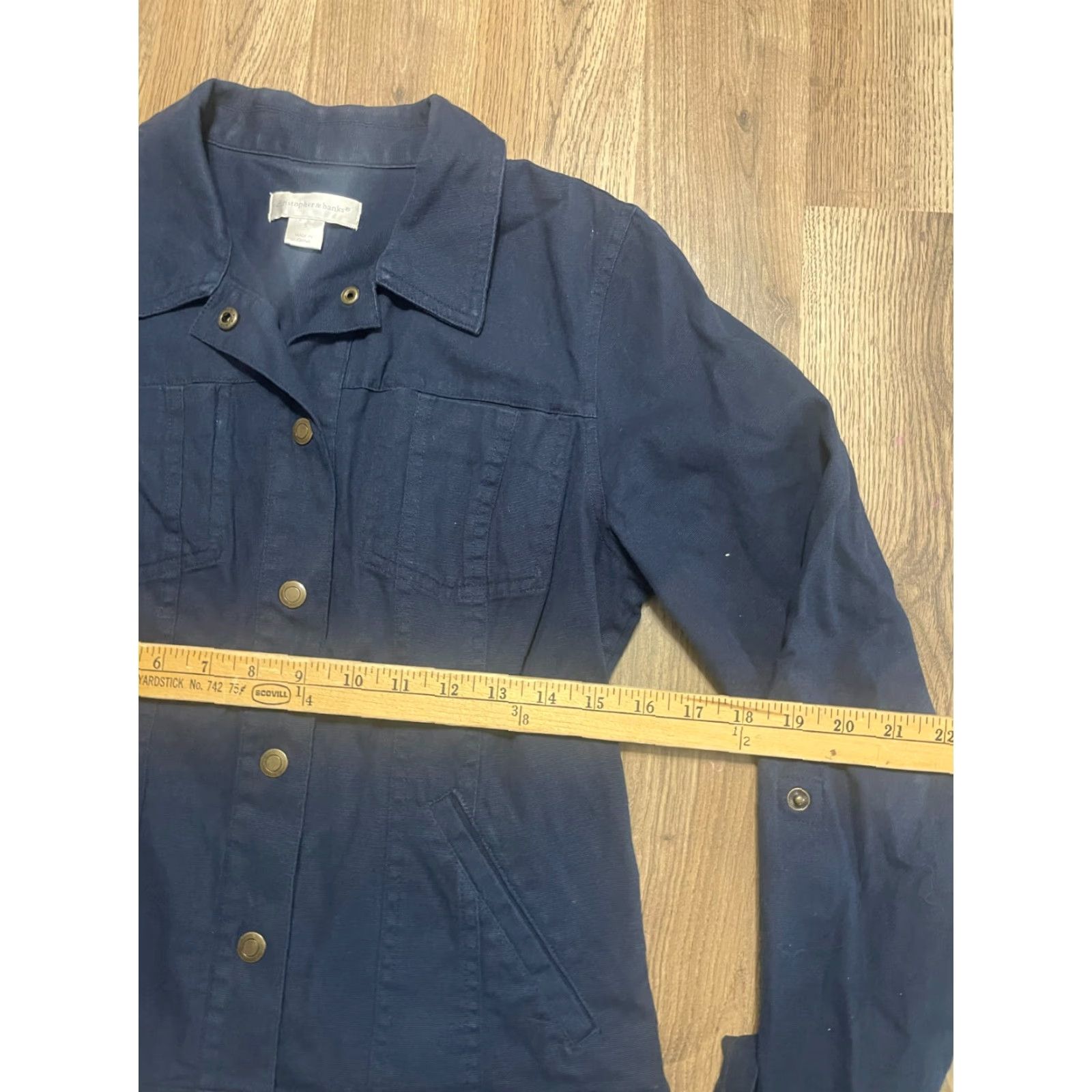 Vintage Christopher & Banks Jacket Women’s Size Small Blue Button Up Denim Jacket Size 28" / US 6 / IT 42 - 7 Thumbnail