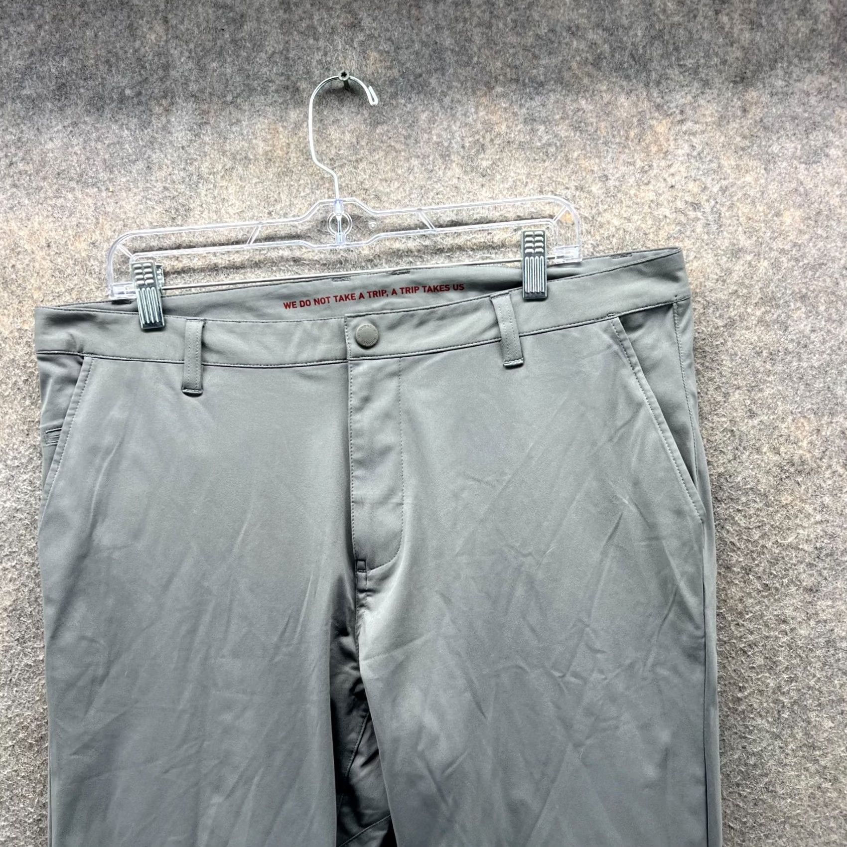 Rhone Rhone Pants Mens 36 Gray Chino Flat Front Stretch Polyester Golf Slacks Size US 36 / EU 52 - 7 Thumbnail