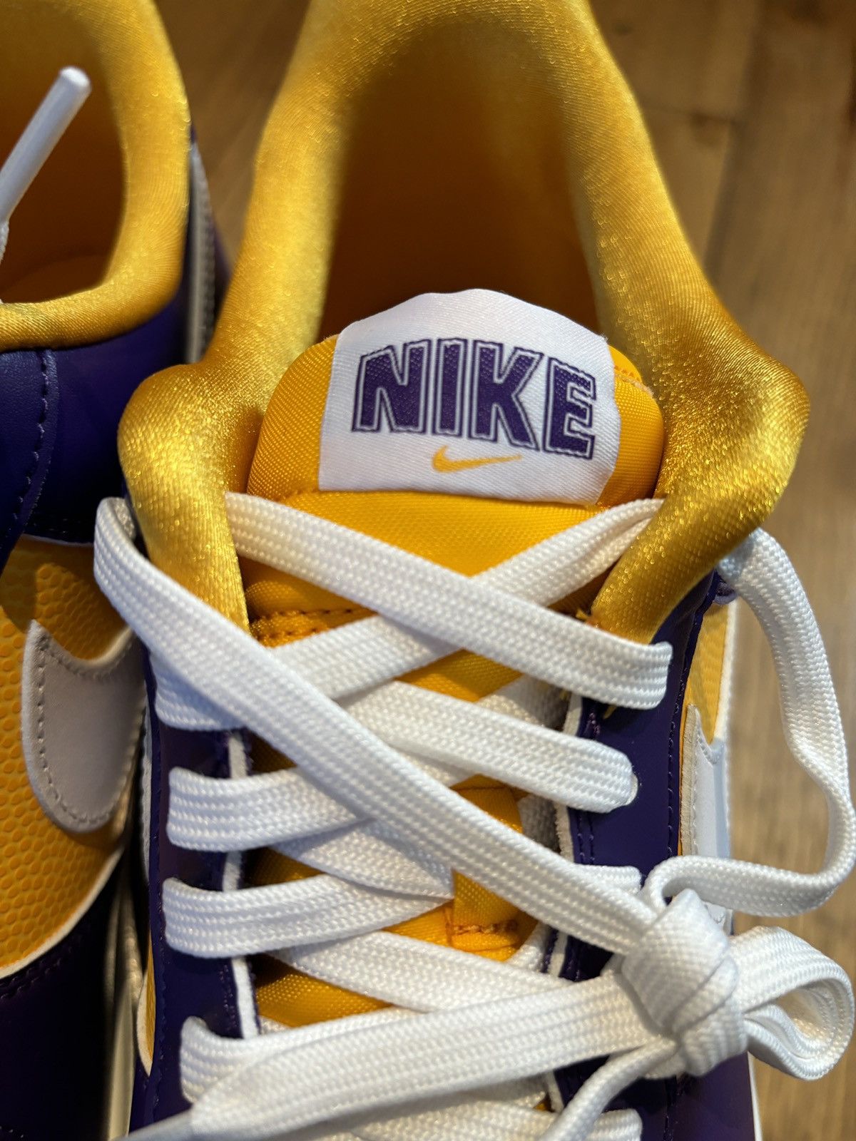 Nike Nike Air Force 1 W SE Lakers LSU Purple Yellow Size US 13 / EU 46 - 4 Thumbnail