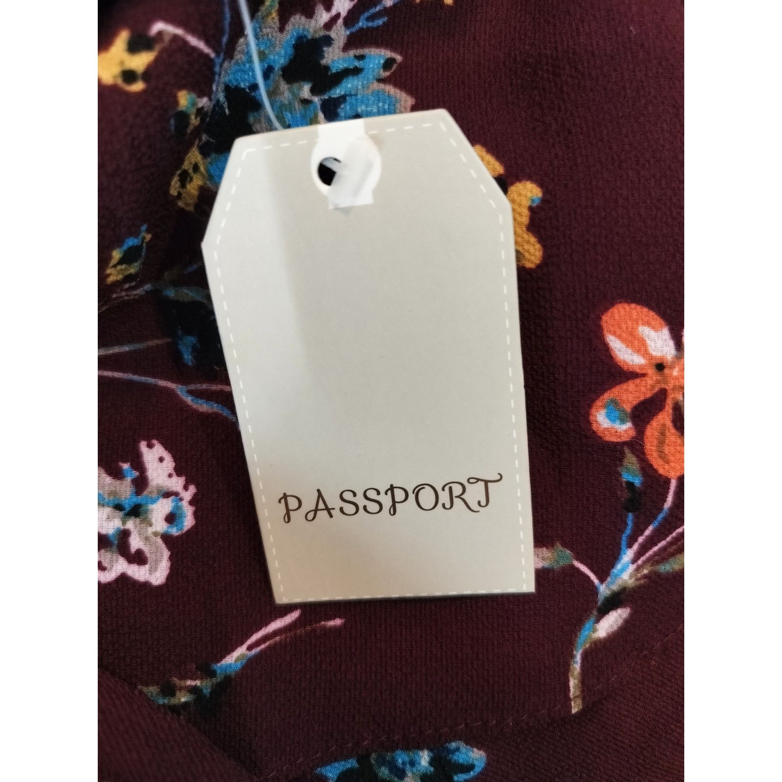 Passport Passport Women’s XL Burgundy Floral Blouse Long Sleeve Size XL / US 12-14 / IT 48-50 - 8 Thumbnail