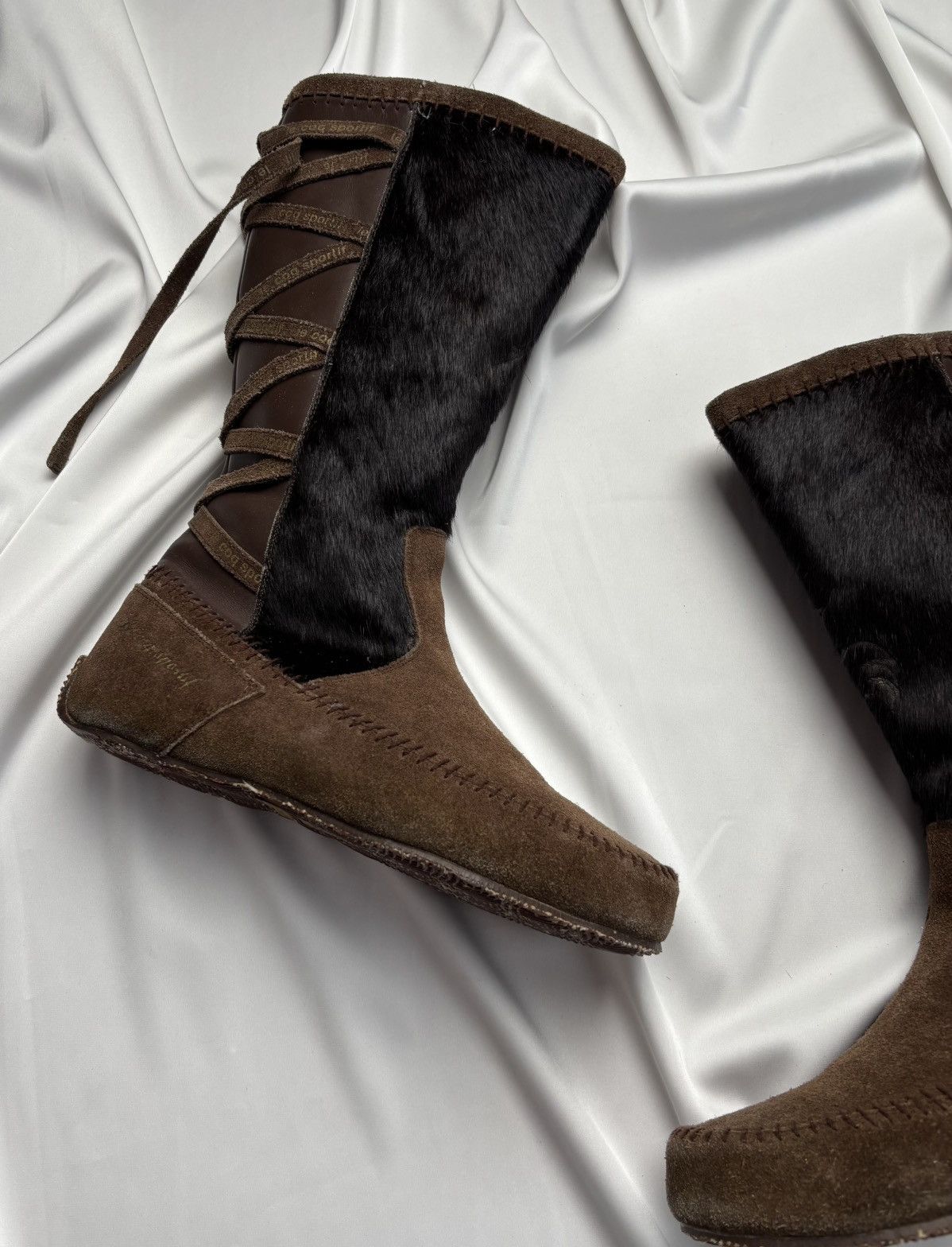 Le Coq Sportif × Vintage Le Coq Sportif vintage hairy lace up boots Size US 7 / IT 37 - 3 Thumbnail