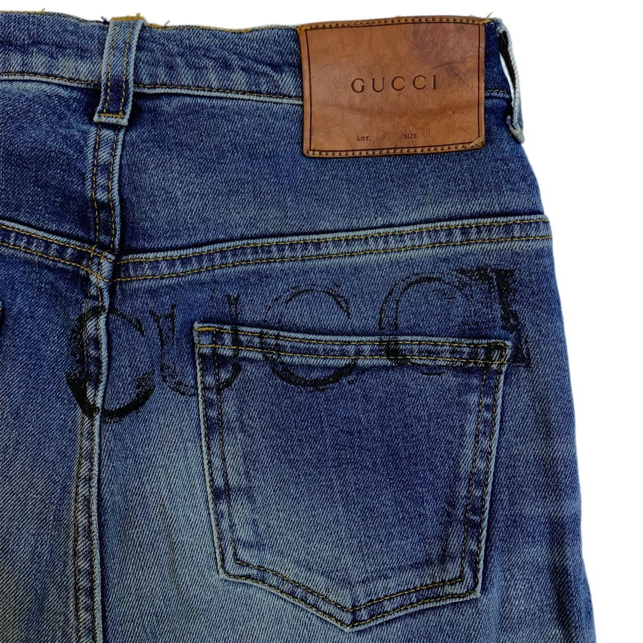 Gucci Gucci Blue Washed Vintage Cotton Denim Pants K26WX Size 28" / US 6 / IT 42 - 4 Thumbnail