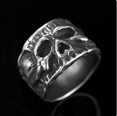 Jewelry Gothic Black Skull Emo Ring Size ONE SIZE - 1 Thumbnail