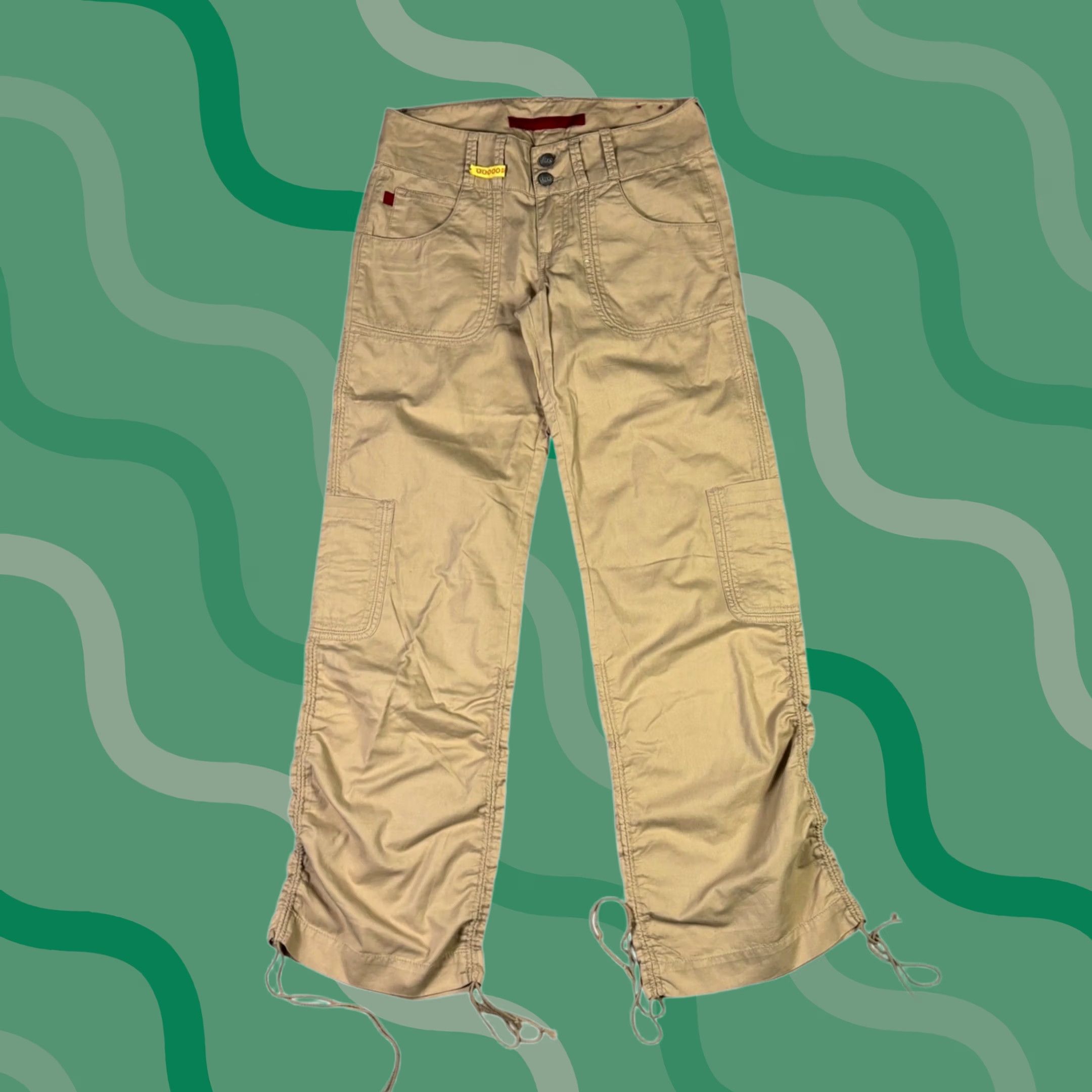 Vintage VINTAGE Fire Jeans Taryn Cargo Pants Women Tan Drawstring Ruched Leg Size 1 Modernized for Search Size 25" / US 0 / IT 36 - 1 Thumbnail