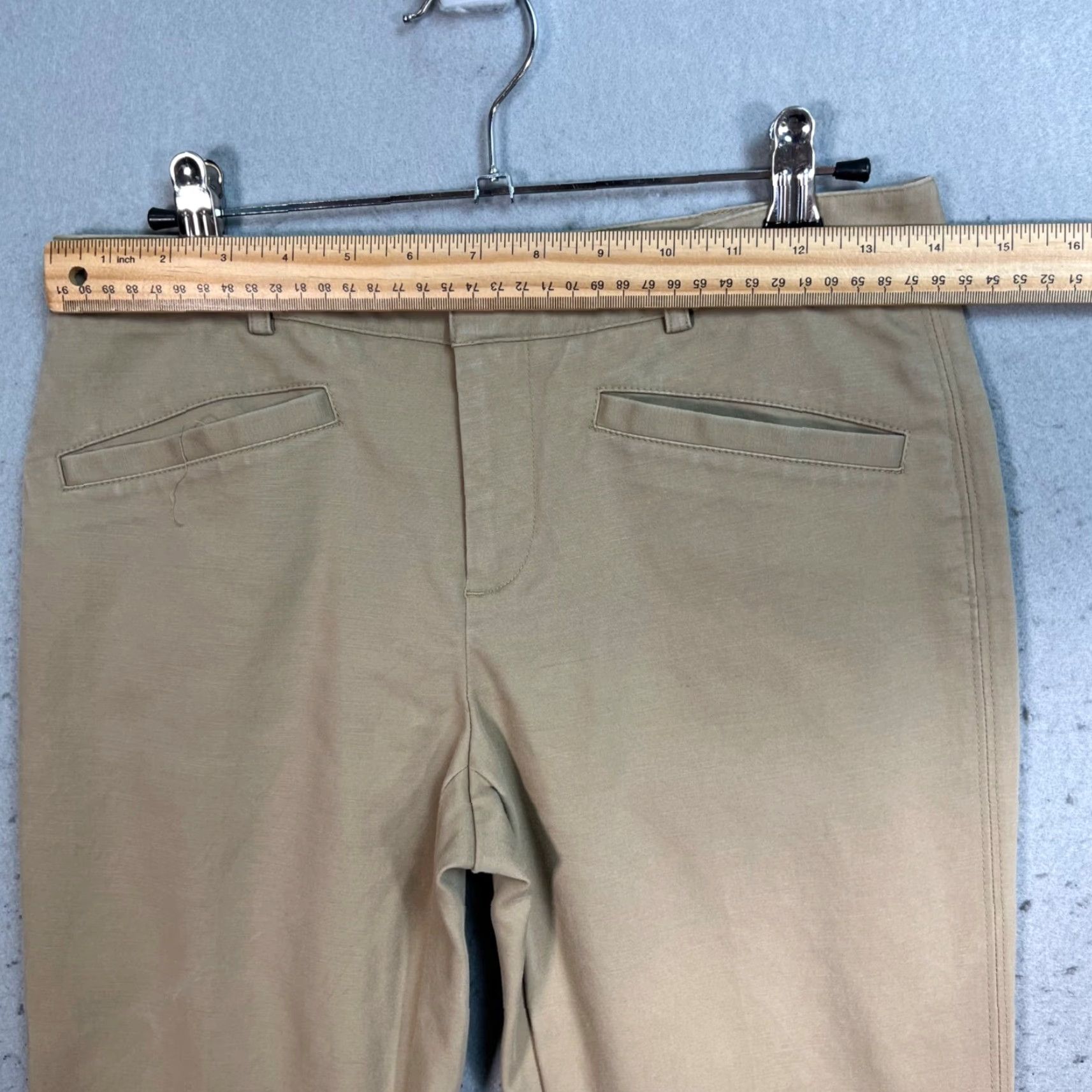 Club Monaco Club Monaco Pants Womens Slim Straight 2 Tan Beige Cotton Blend Dress Pants 90s? (Note: cannot add decade unless in original) Size 26" / US 2 / IT 38 - 5 Thumbnail