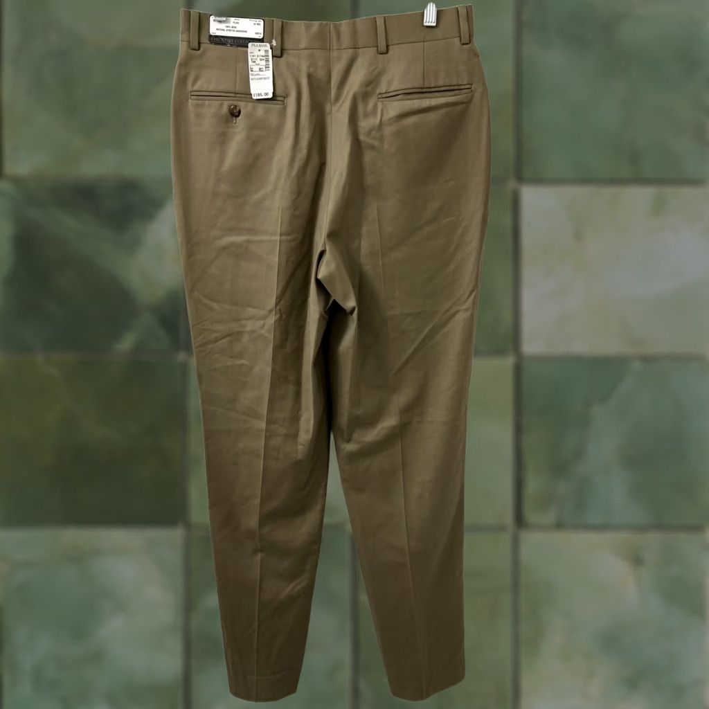 Vintage Jos A Bank Dress Pants Mens 32x37 Tan 100% Wool Executive Collection YKK Stretch Dress Pants Beige Khaki Classic Fit Pockets Zip Button Slim? Size US 32 / EU 48 - 1 Thumbnail