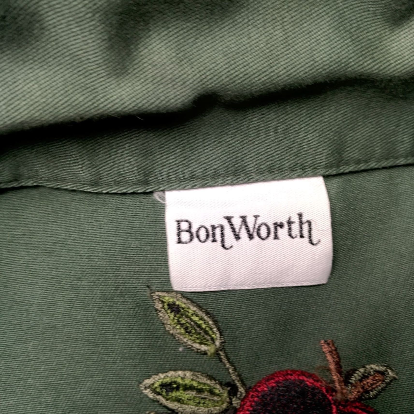 Vintage VINTAGE Bon Worth Shirt Jacket Green Plaid Patchwork Embroidered Cotton Blend Collared Long Sleeve Women's M Size M / US 6-8 / IT 42-44 - 6 Thumbnail
