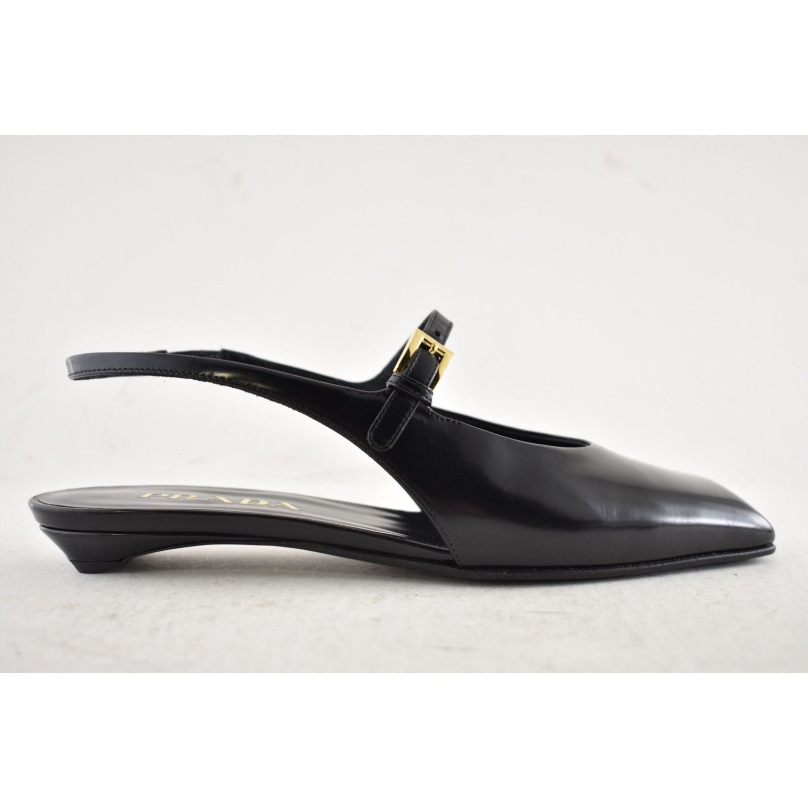 Prada Prada Black Leather Mary Jane Slingback Ballet Flat 36 Size US 6 / IT 36 - 2 Thumbnail