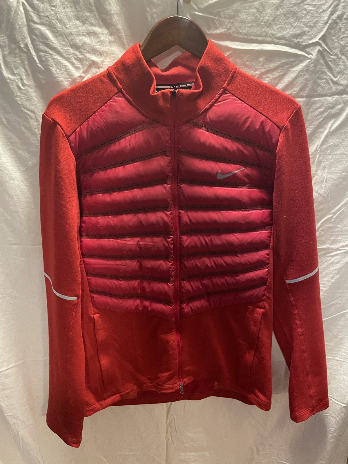 Nike × Vintage RARE Nike Aeroloft 800 Running Jacket Goose Down Wool Red Size US M / EU 48-50 / 2 - 1 Thumbnail