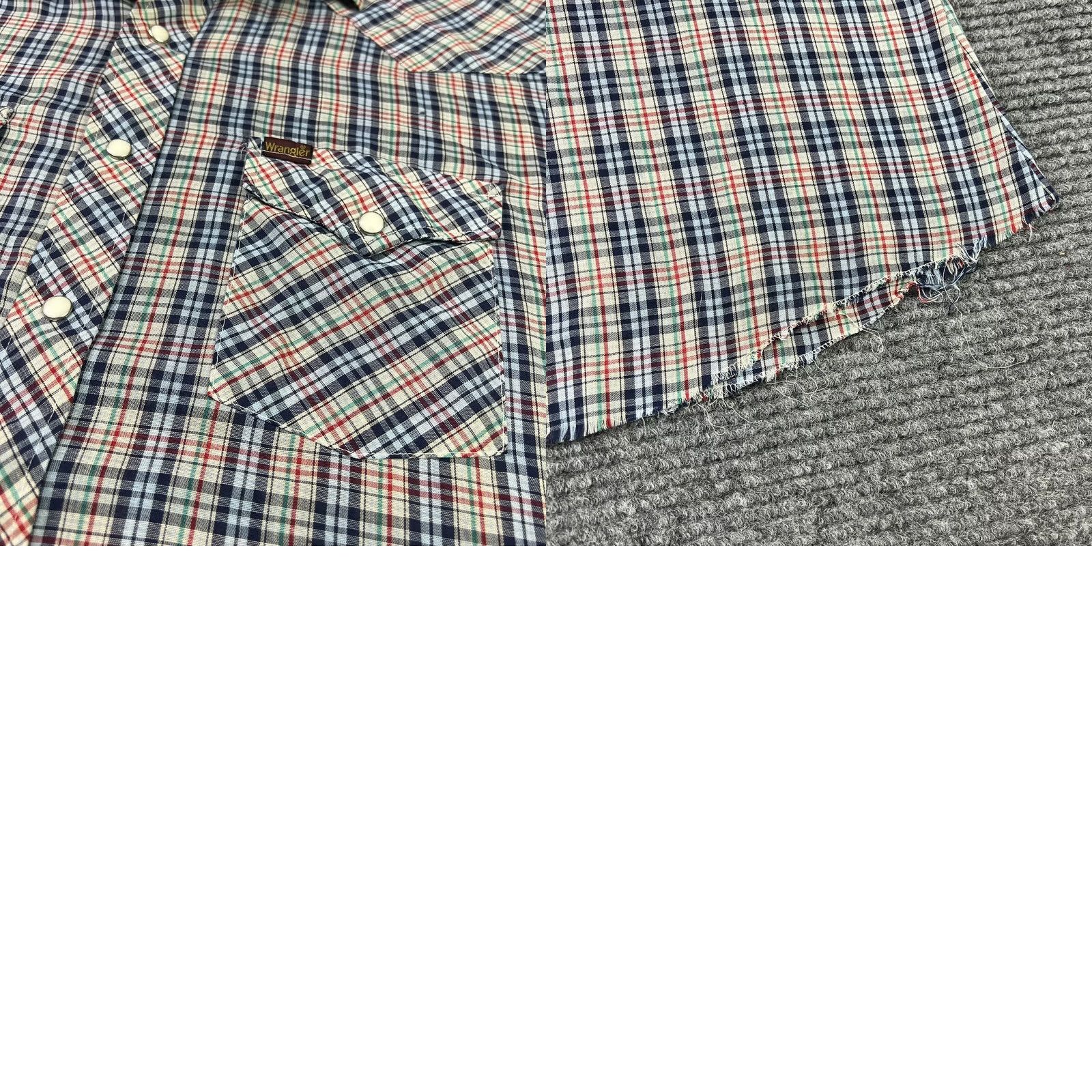 Wrangler VINTAGE Wrangler Button-Up Plaid Short Sleeve Pearl Snap XL Mens Shirt Size US 36 / EU 52 - 8 Thumbnail