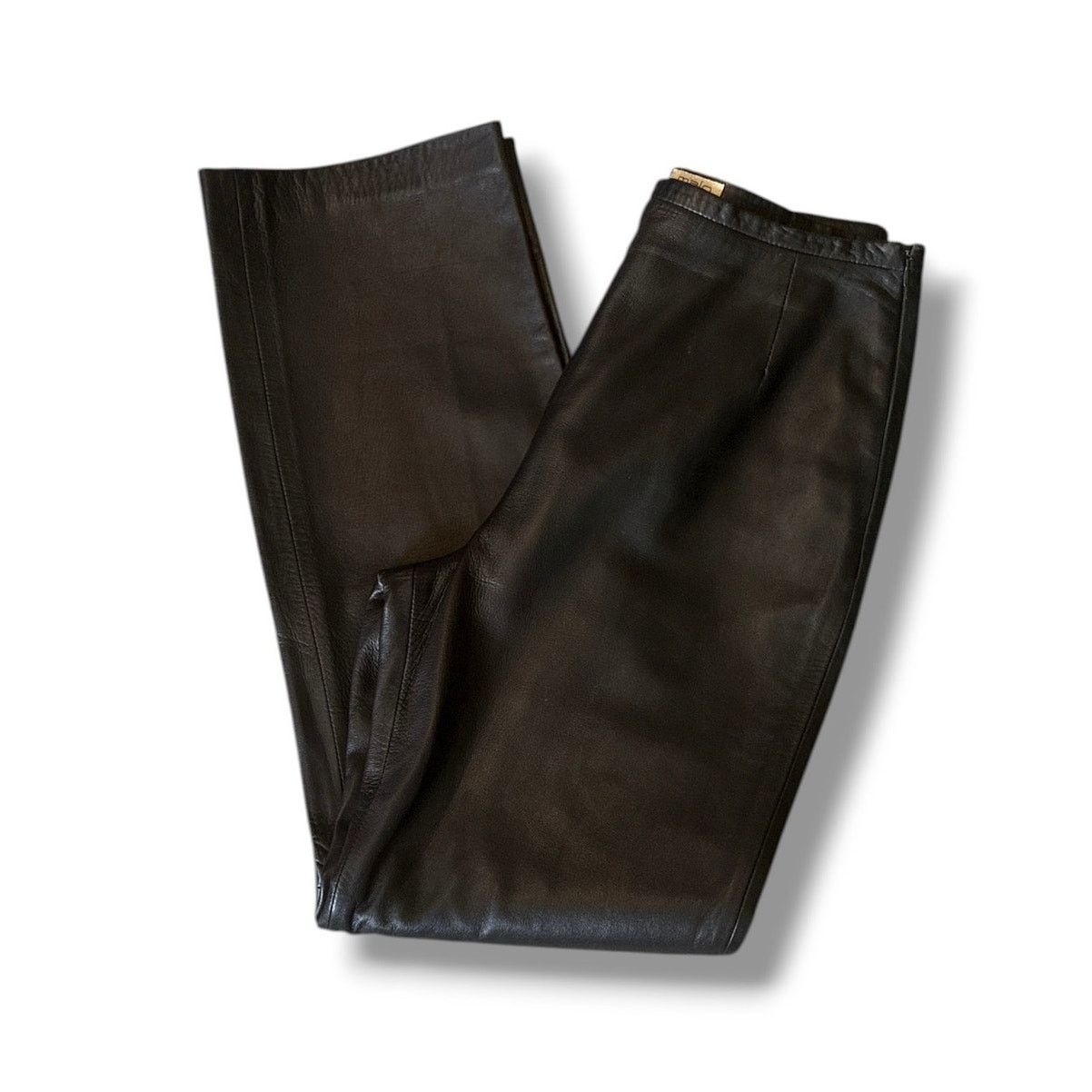 Malo Malo Italian leather high rise straight leg trousers Size 30" / US 8 / IT 44 - 6 Thumbnail