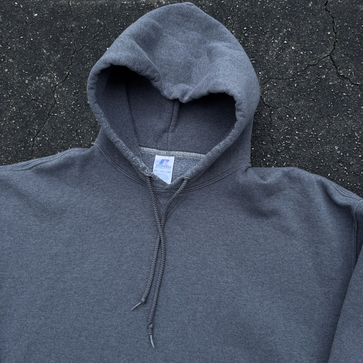 Russell Athletic × Vintage Vintage Y2K RUSSELL ATHLETIC Blank Smoke Grey Hoodie Size US XXL / EU 58 / 5 - 2 Thumbnail