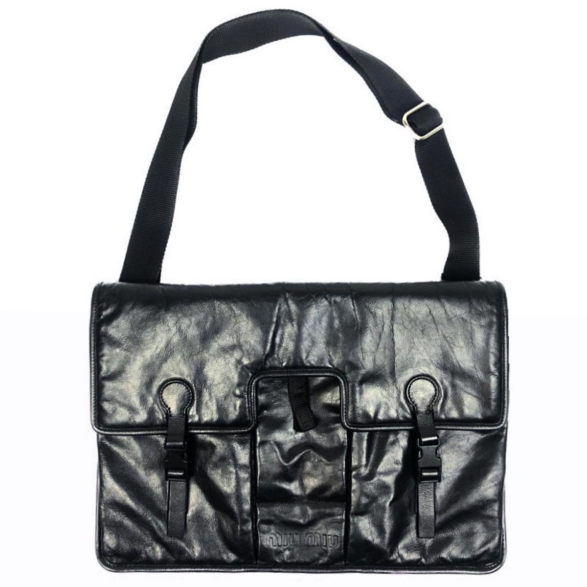 image of Miu Miu Fw99 Leather Bag in Black, Men's