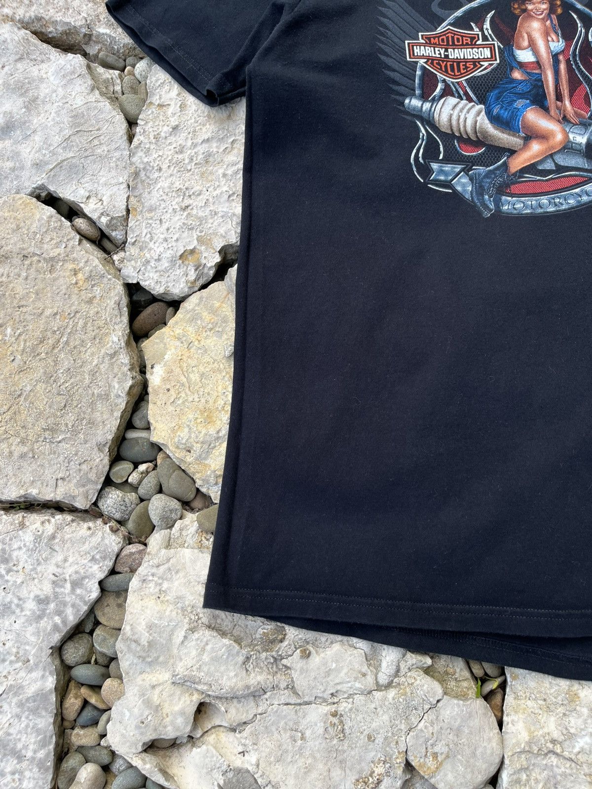 Harley Davidson × Vintage Vintage Harley-Davidson Luxembourg girl lady spark plug tee Size US L / EU 52-54 / 3 - 7 Thumbnail