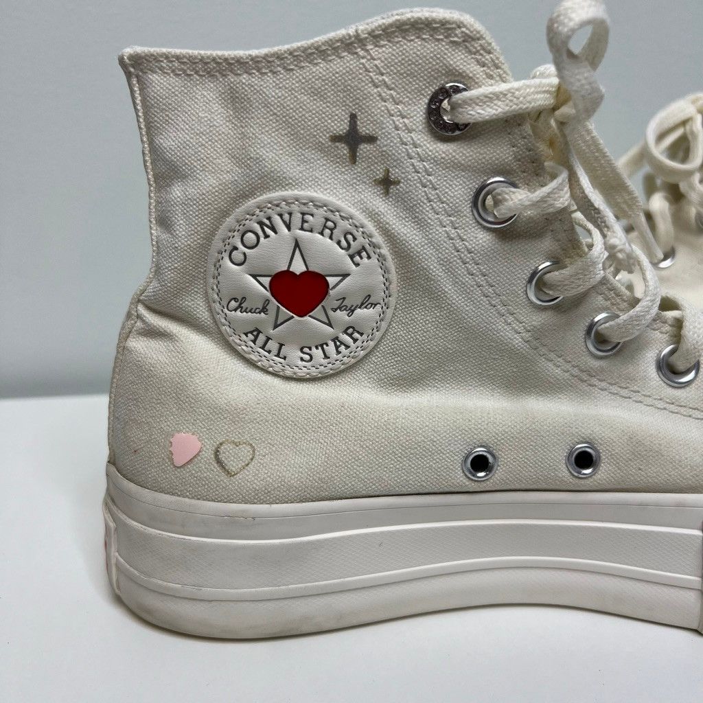 Converse Converse White Platform Red Heart High Top Sneakers Size 8 Size US 8 / IT 38 - 15 Thumbnail