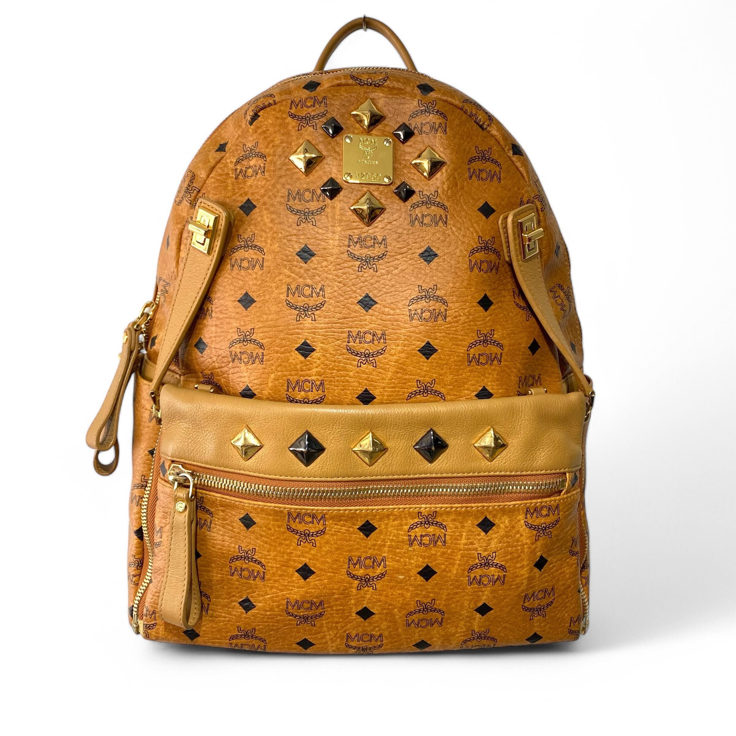 Visetos Mcm Stud Mcm Stark Backpack Black Mcm Backpack With Studs