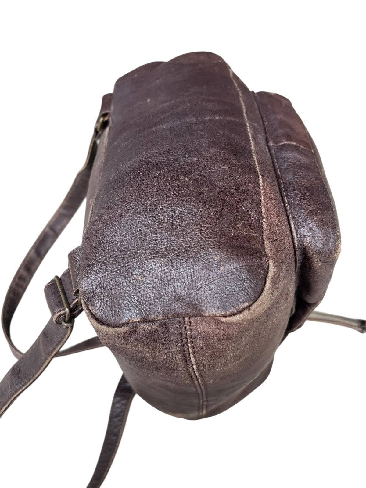 Leather Vintage DEAD HEAT Japan Patina Scratch Leather Backpack Bag Size ONE SIZE - 16 Thumbnail