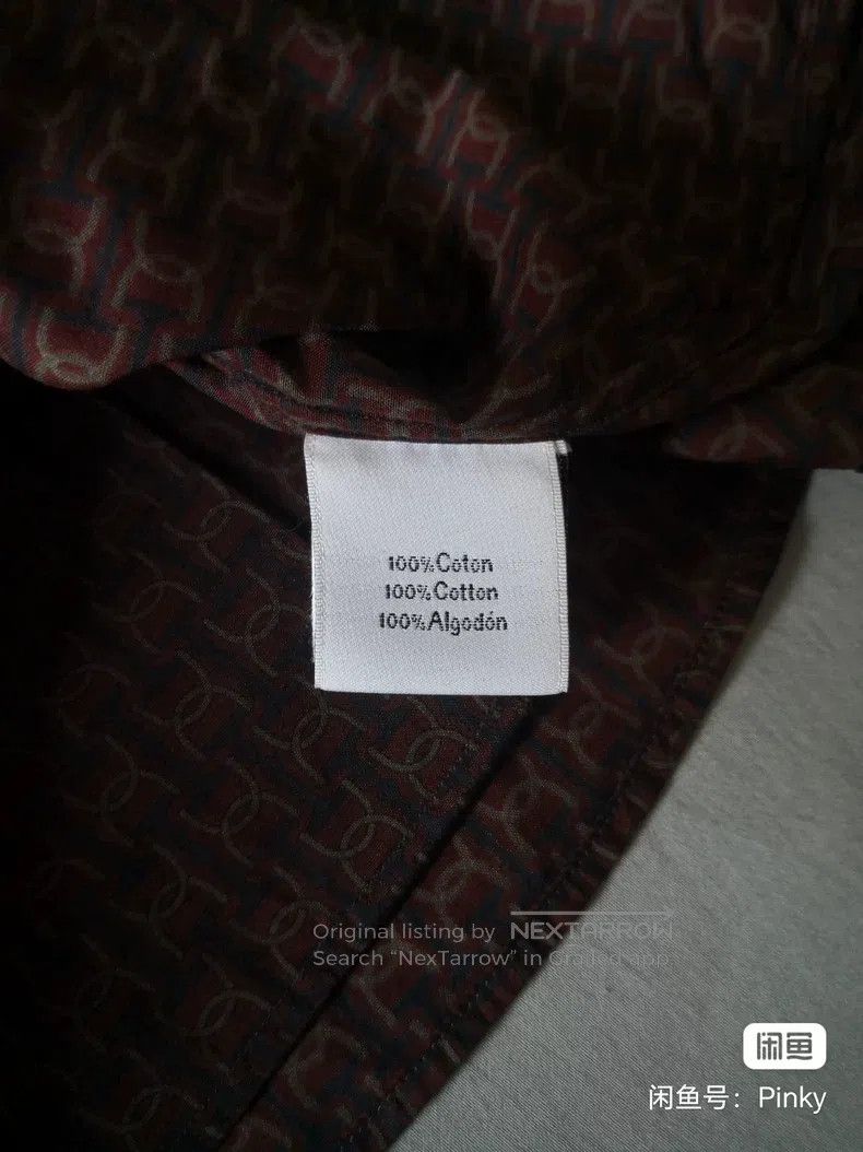 Hermes Hermes size 41 Men's shirt, burgundy, 100% pure cotton Size US S / EU 44-46 / 1 - 4 Thumbnail