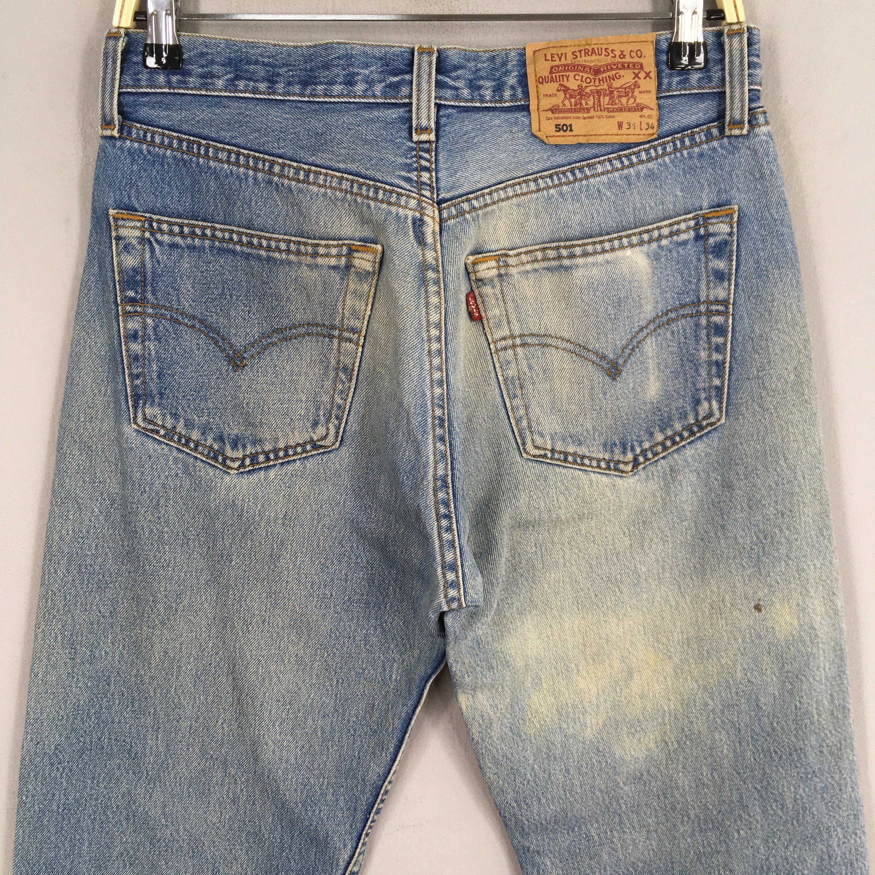 Levi's Size 29x32 Vintage 90s Levi's 501 Faded Blue Jeans S965 Size US 29 - 9 Thumbnail