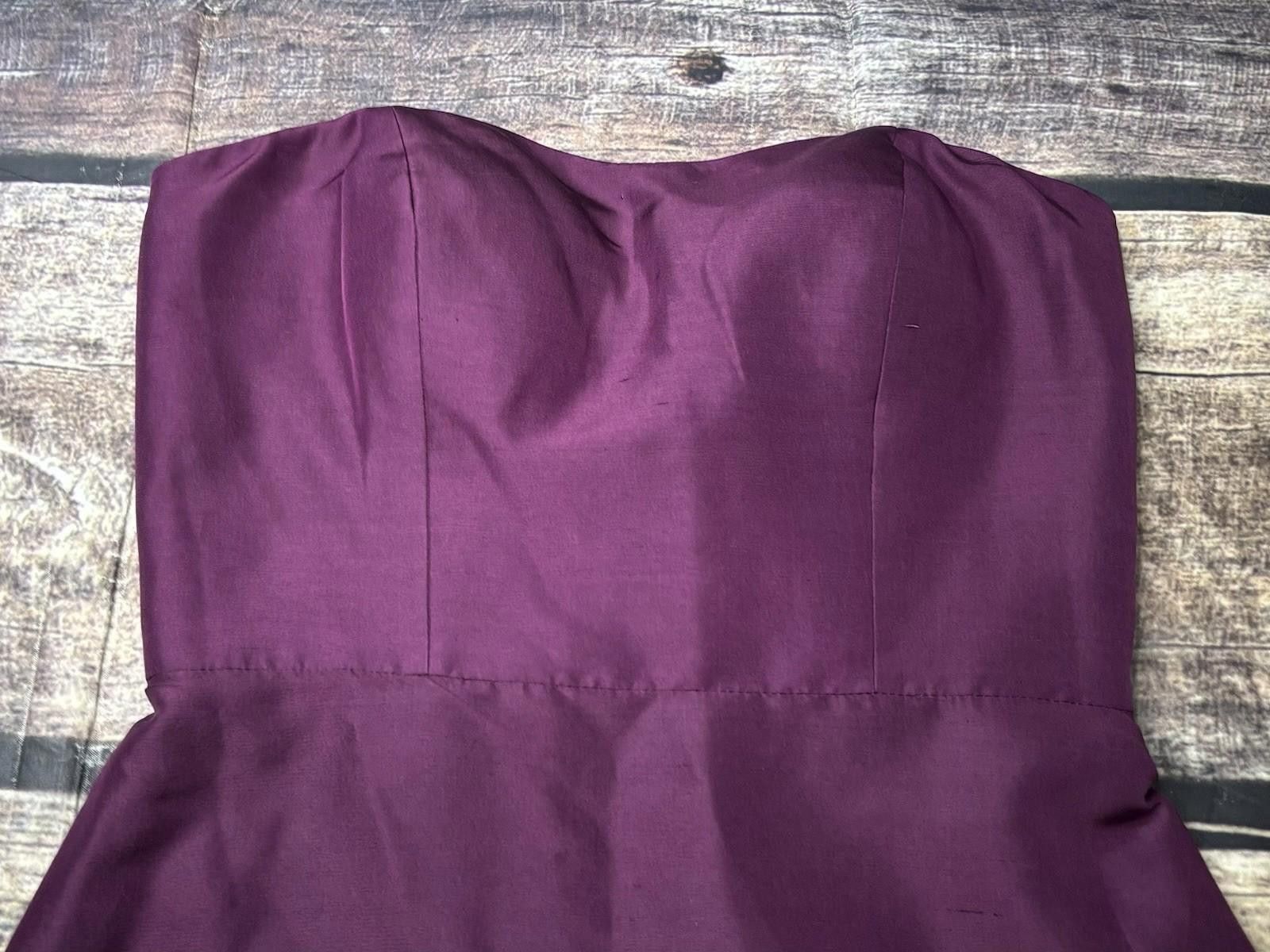 Other Jenny Yoo Dress Womens Size 4 Silk Sheath Strapless Purple Size S / US 4 / IT 40 - 4 Thumbnail