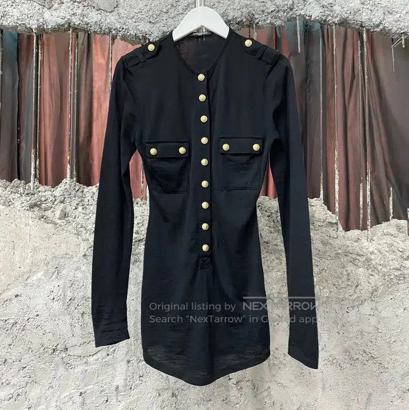 Balmain Balmain Black Wool Long Sleeve Top for Women . Size XXS / US 00 / IT 34 - 1 Thumbnail