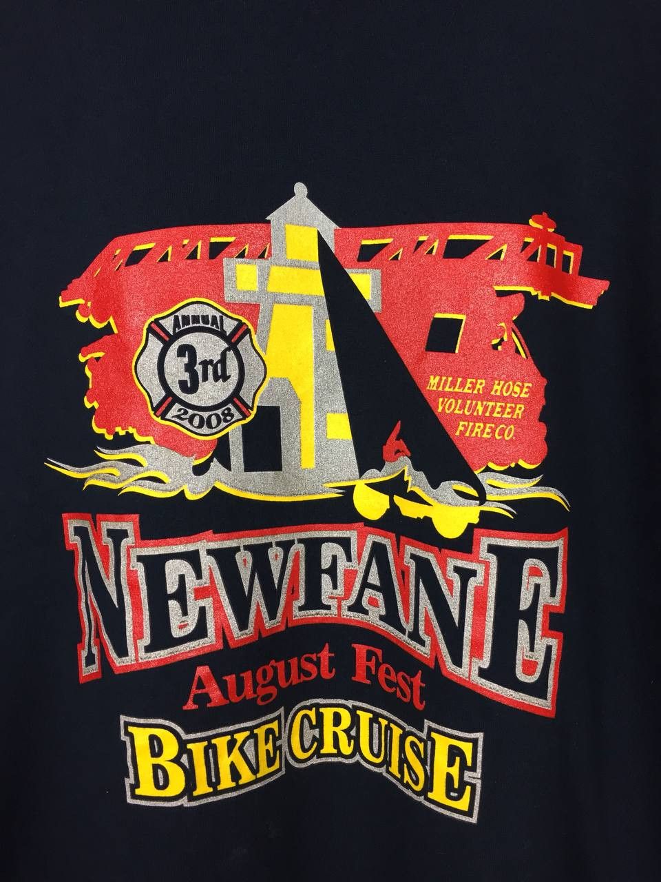 Harley Davidson × Vintage Vtg 2008 Bike Cruise 3rd Annual Newfane August Fest Tee Size US XL / EU 56 / 4 - 4 Thumbnail