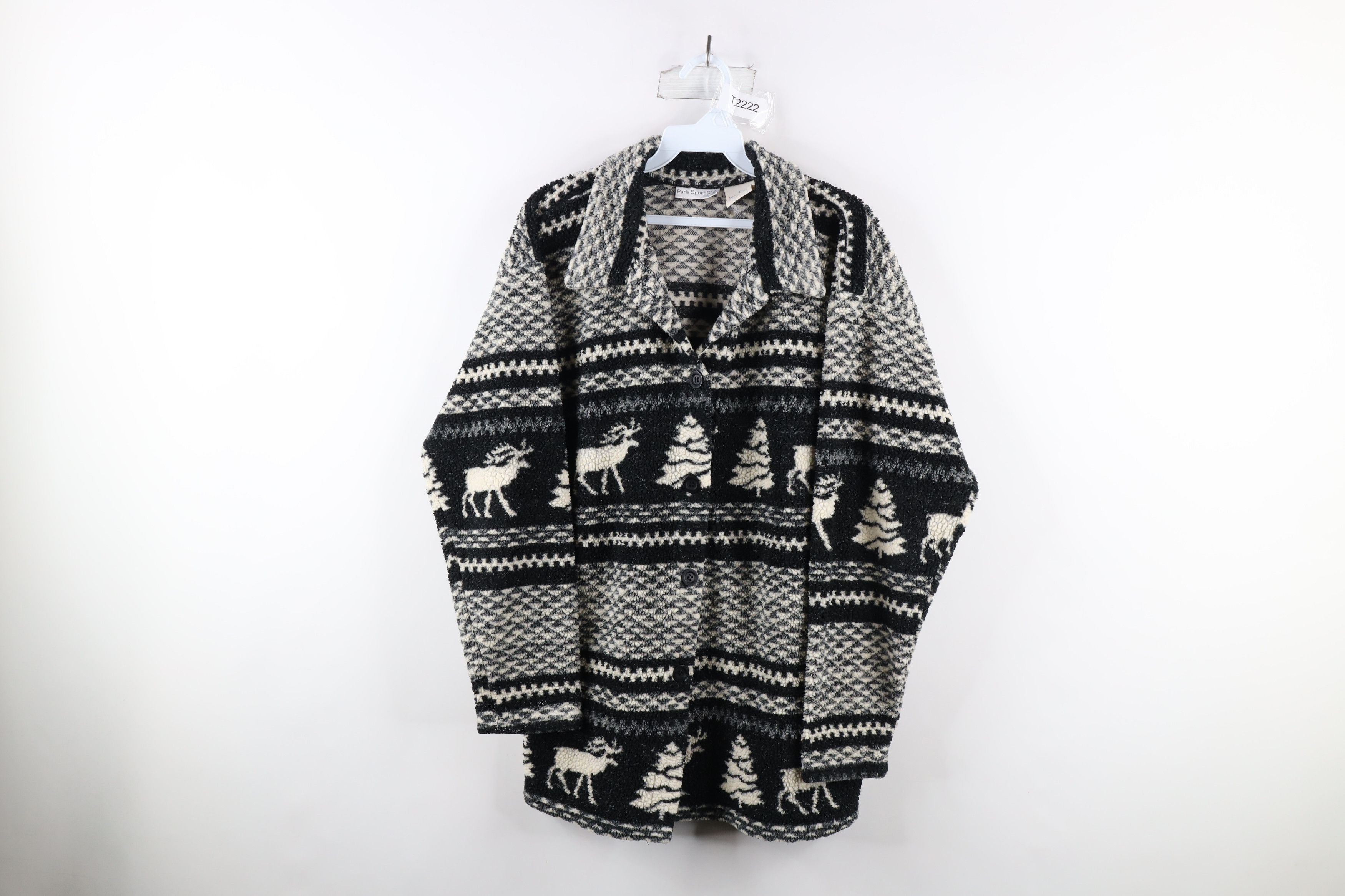 Vintage 90s Streetwear Fleece Christmas Cardigan Sweater