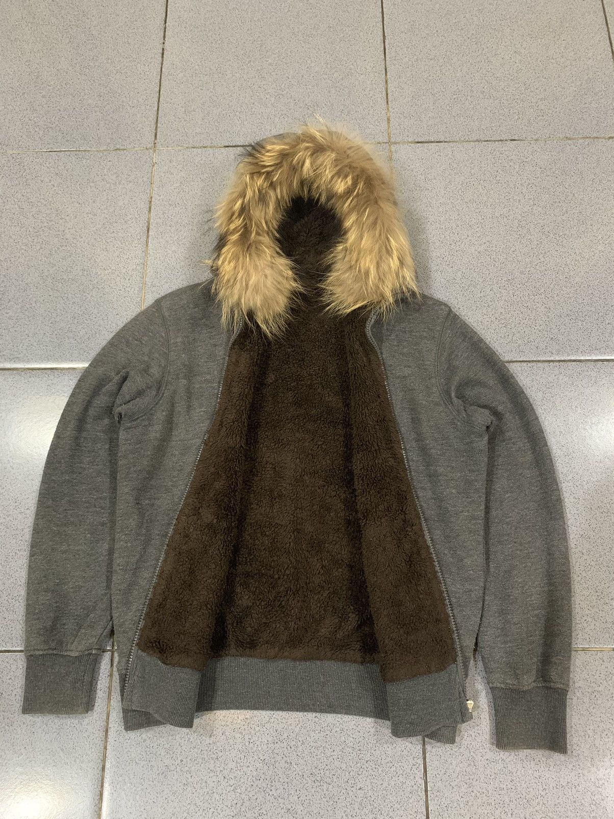 image of If Six Was Nine x Le Grande Bleu L G B Furhoddie Uniqlo Lgb Ifsixwasnine Style in Grey (Size Medium