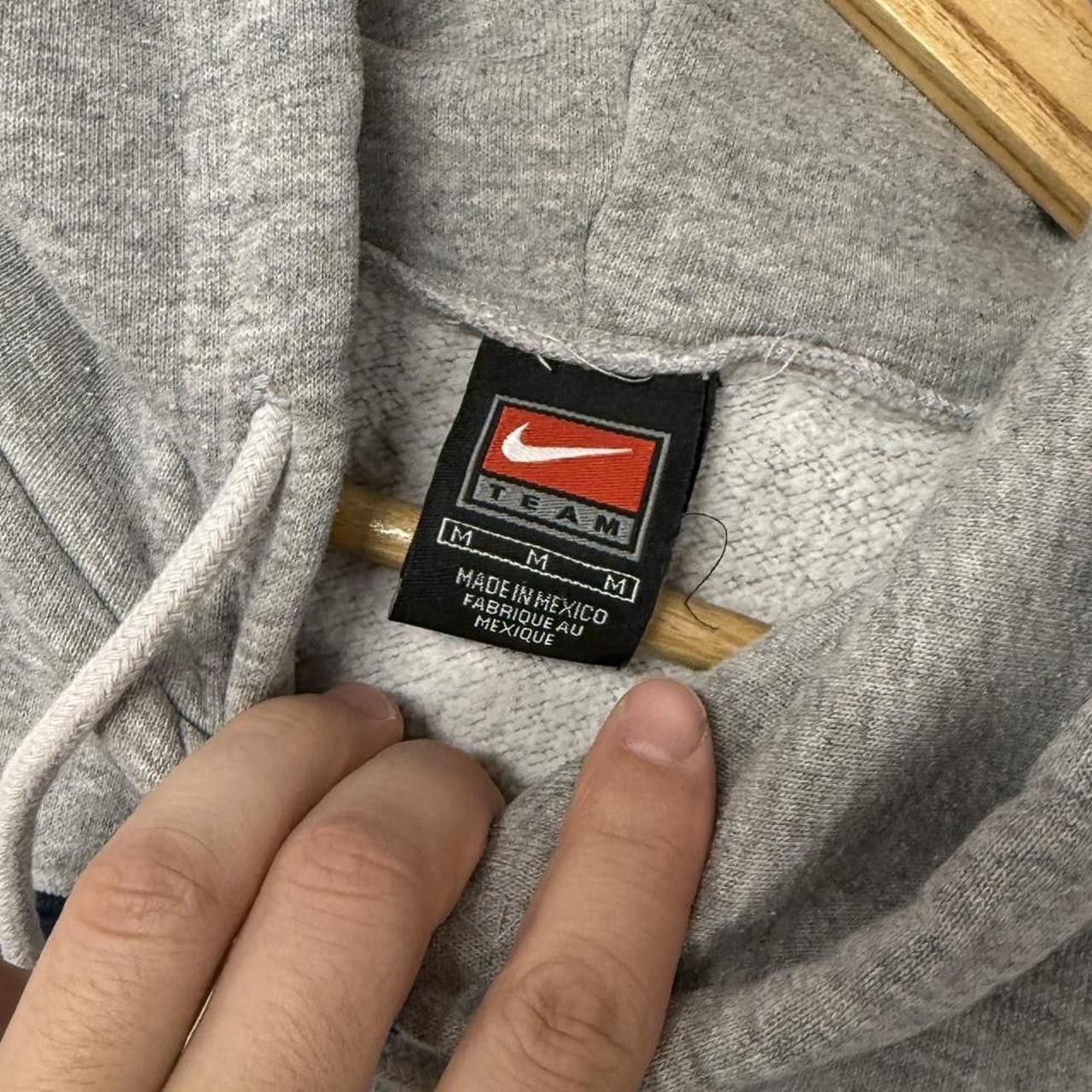 Nike US Navy Nike Center Swoosh Grey Drawstring 90s Hoodie Medium Size US M / EU 48-50 / 2 - 3 Thumbnail
