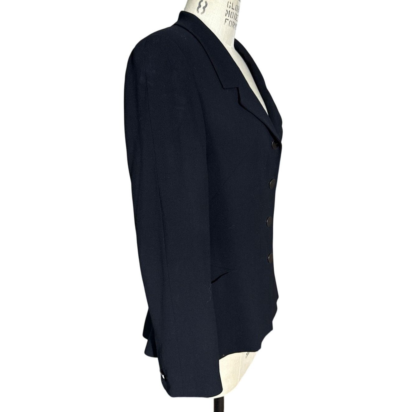 Chanel Vintage Chanel Single Breasted Fitted Wool Blazer in Black Size XL / US 12-14 / IT 48-50 - 2 Thumbnail