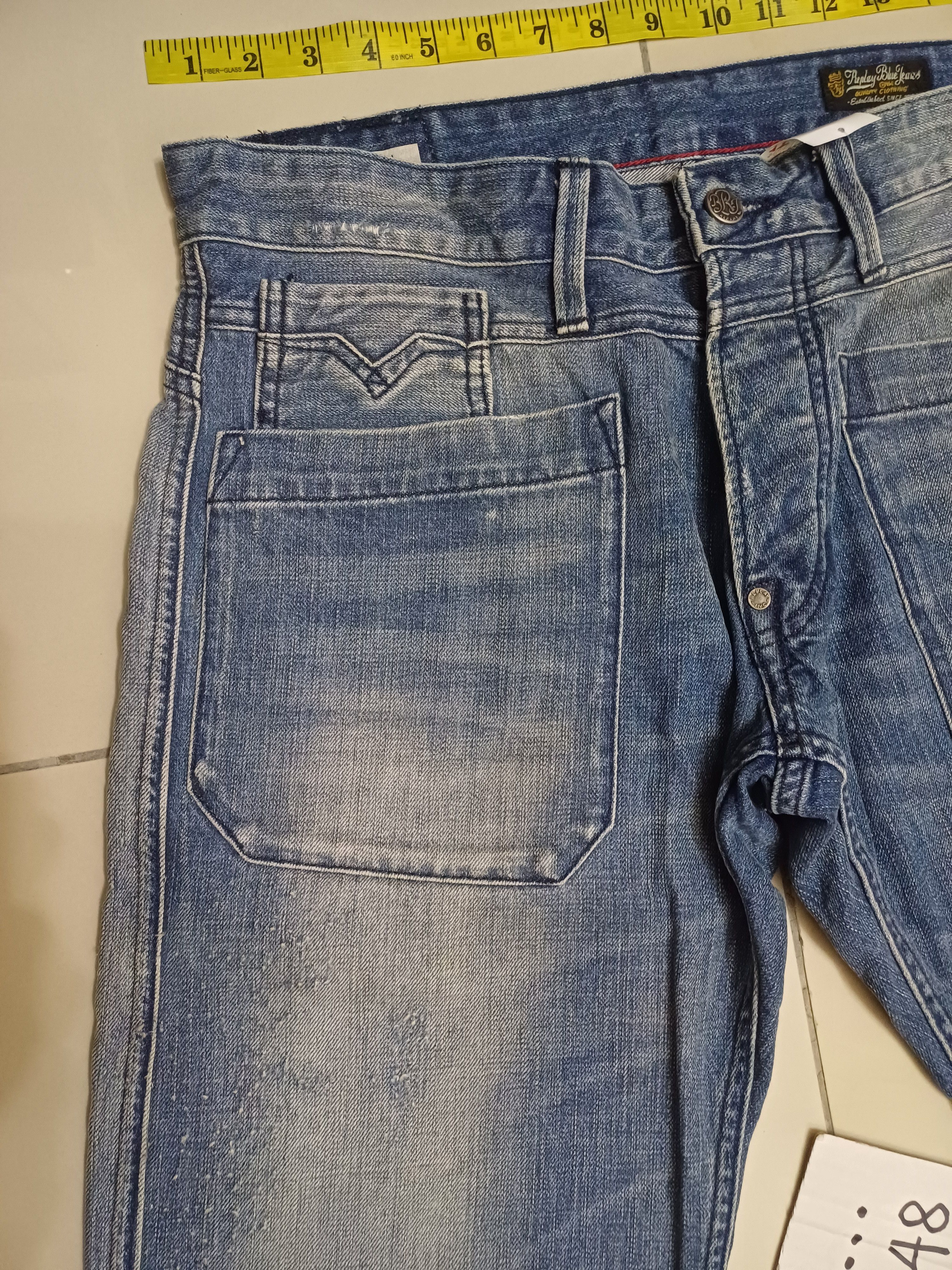 Replay Crazy Distressed Replay .. buttonfly jeans Size US 33 - 9 Thumbnail