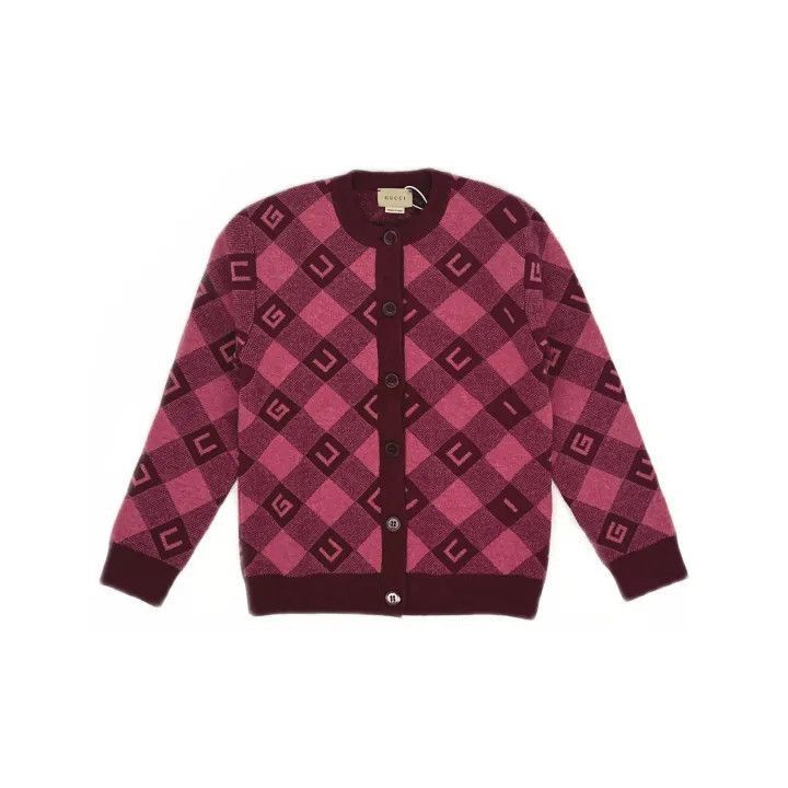 Gucci Gucci Gucci Kids Pink Wool Cardigan Sweater -2506 Size US S / EU 44-46 / 1 - 2 Thumbnail