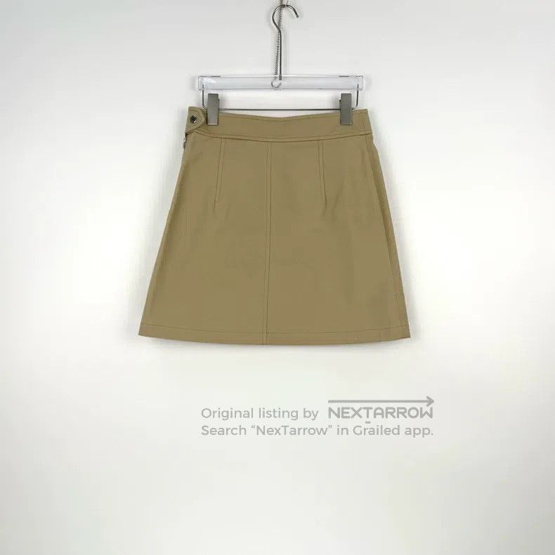 Hermes Hermes Khaki Color Leather Buckle Cargo Skirt Size 25" / US 0 / IT 36 - 4 Thumbnail