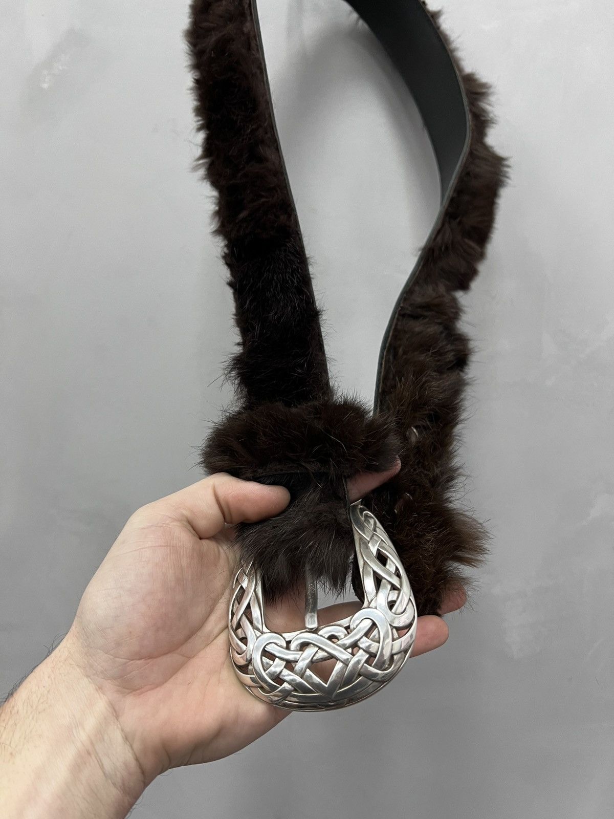 Hysteric Glamour × If Six Was Nine SALE💣💣AVANT-GARDE GOTHIC LEATHER fur BELT RICK OWENS STYLE Size ONE SIZE - 7 Thumbnail