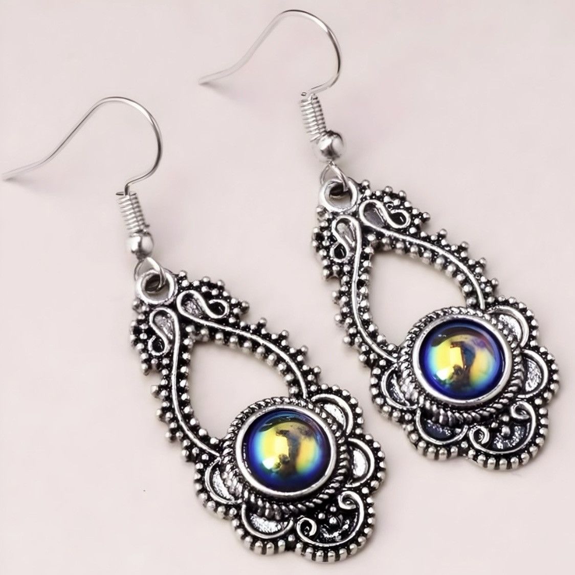 Other New Antique Silver Gothic Victorian Dark Stone Boho Earrings Size ONE SIZE - 6 Thumbnail