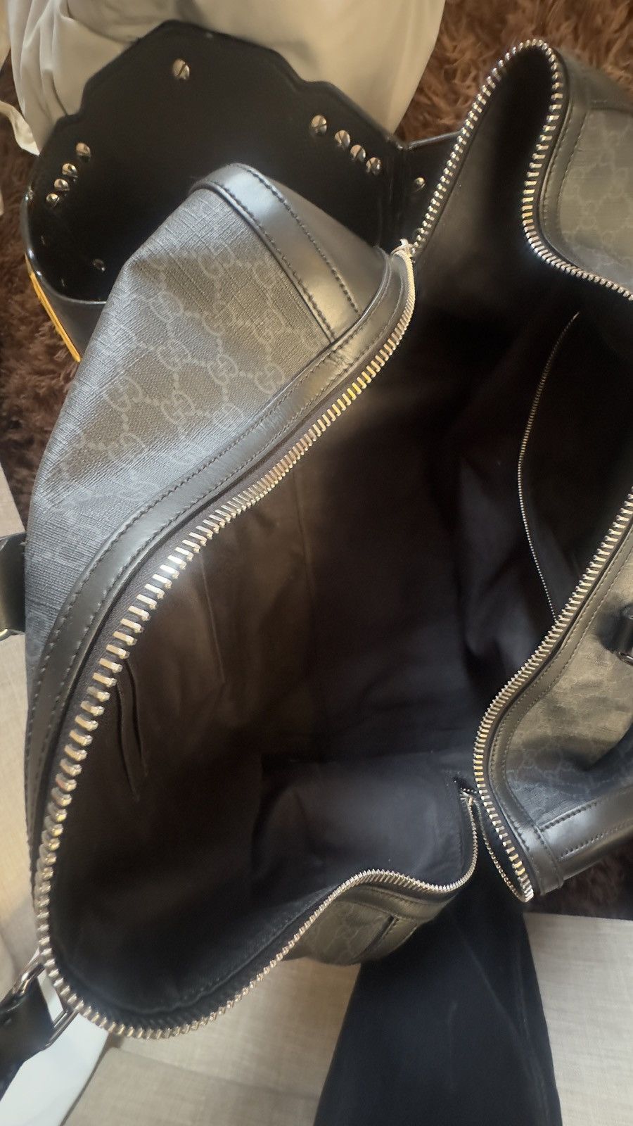 GG Supreme Black Carry On Duffle Bag