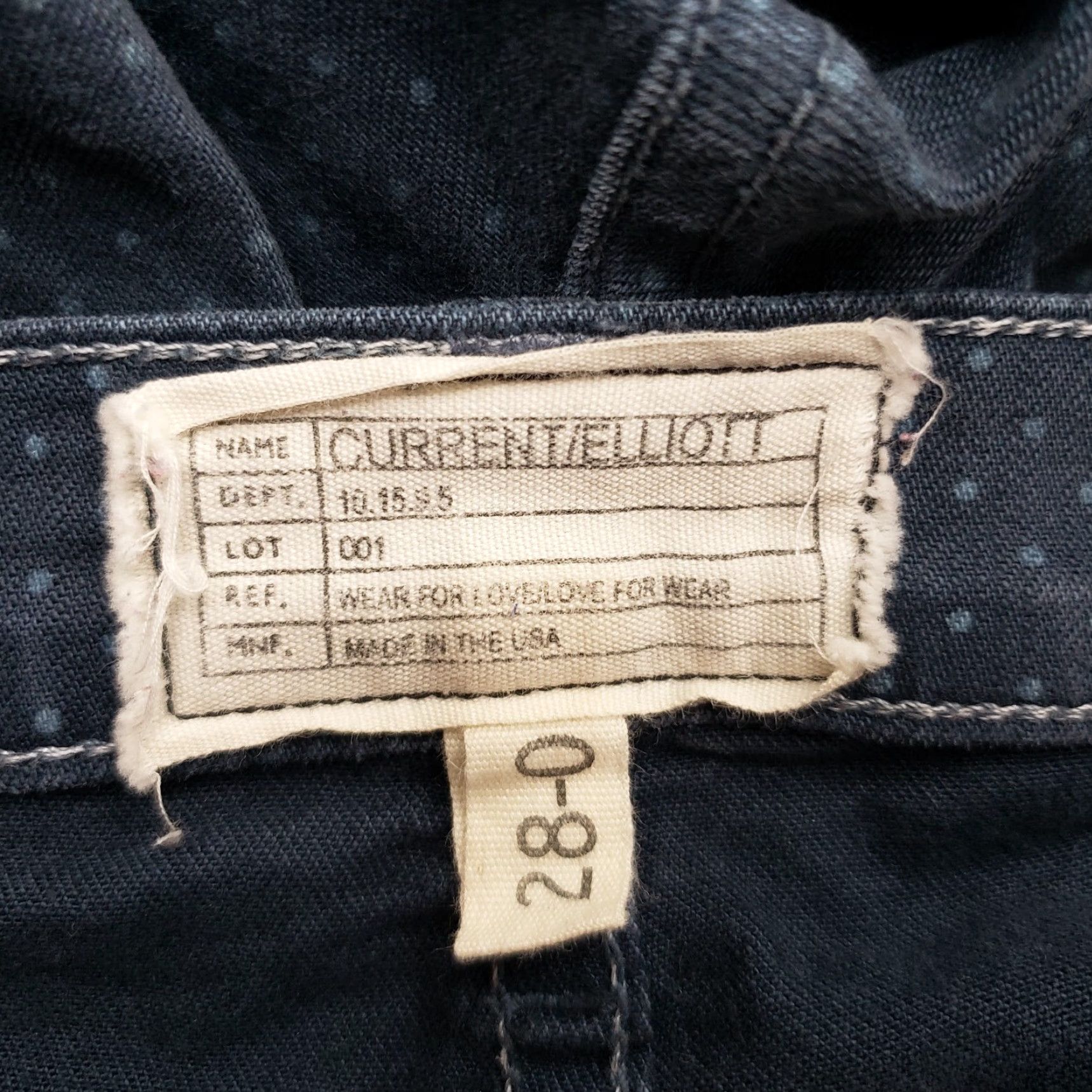 Vintage Current/Elliott Womens Jeans Skinny Stiletto 28 Blue Polka Dot Denim Cotton Blend Zip Inseam 27.5 Rise 8" Adult Womens Size 28" / US 6 / IT 42 - 7 Thumbnail