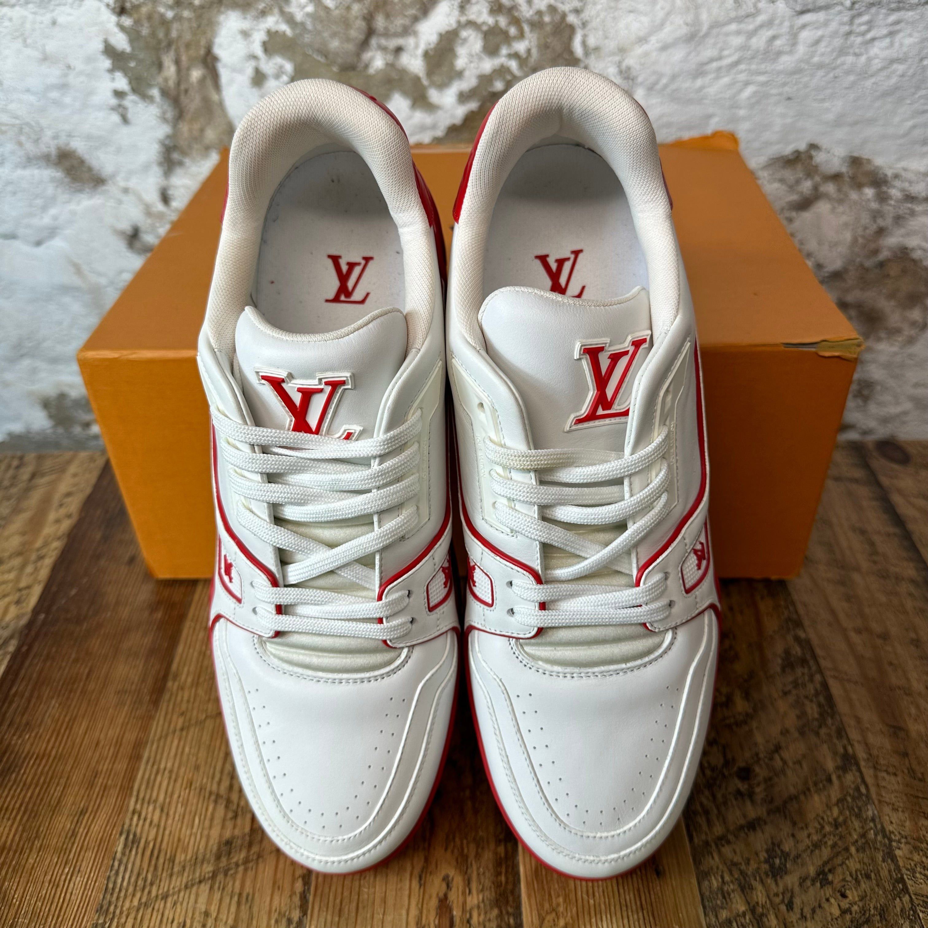 Louis Vuitton Louis Vuitton Trainer White Red Sneaker Sz 9.5 (8LV) Size US 9.5 / EU 42-43 - 3 Thumbnail