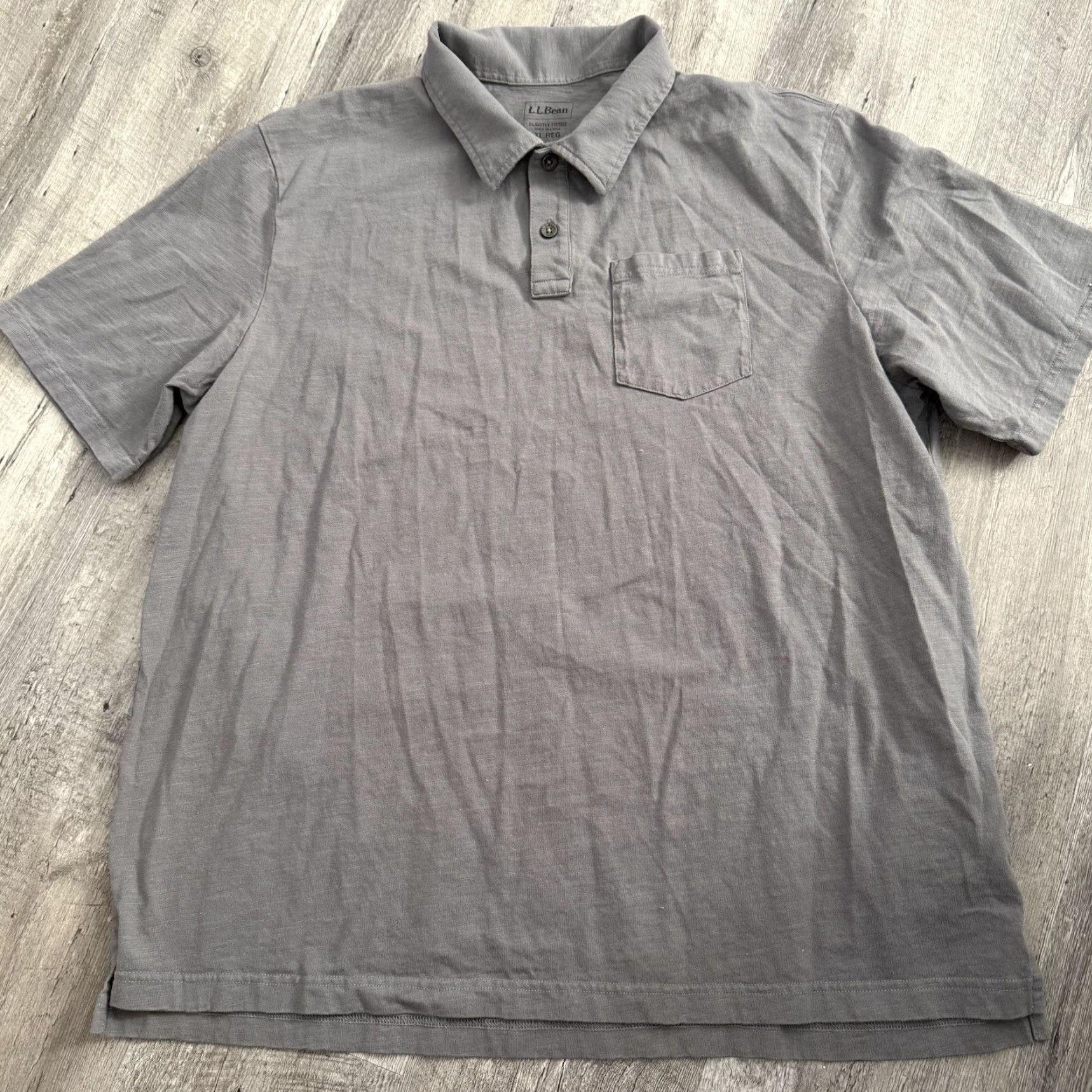 Vintage L.L. Bean Polo Shirt Mens XL Gray 100% Cotton Slightly Fitted Short Sleeve Collared Logo Classic Shirt Polo M/L Size US XL / EU 56 / 4 - 3 Thumbnail