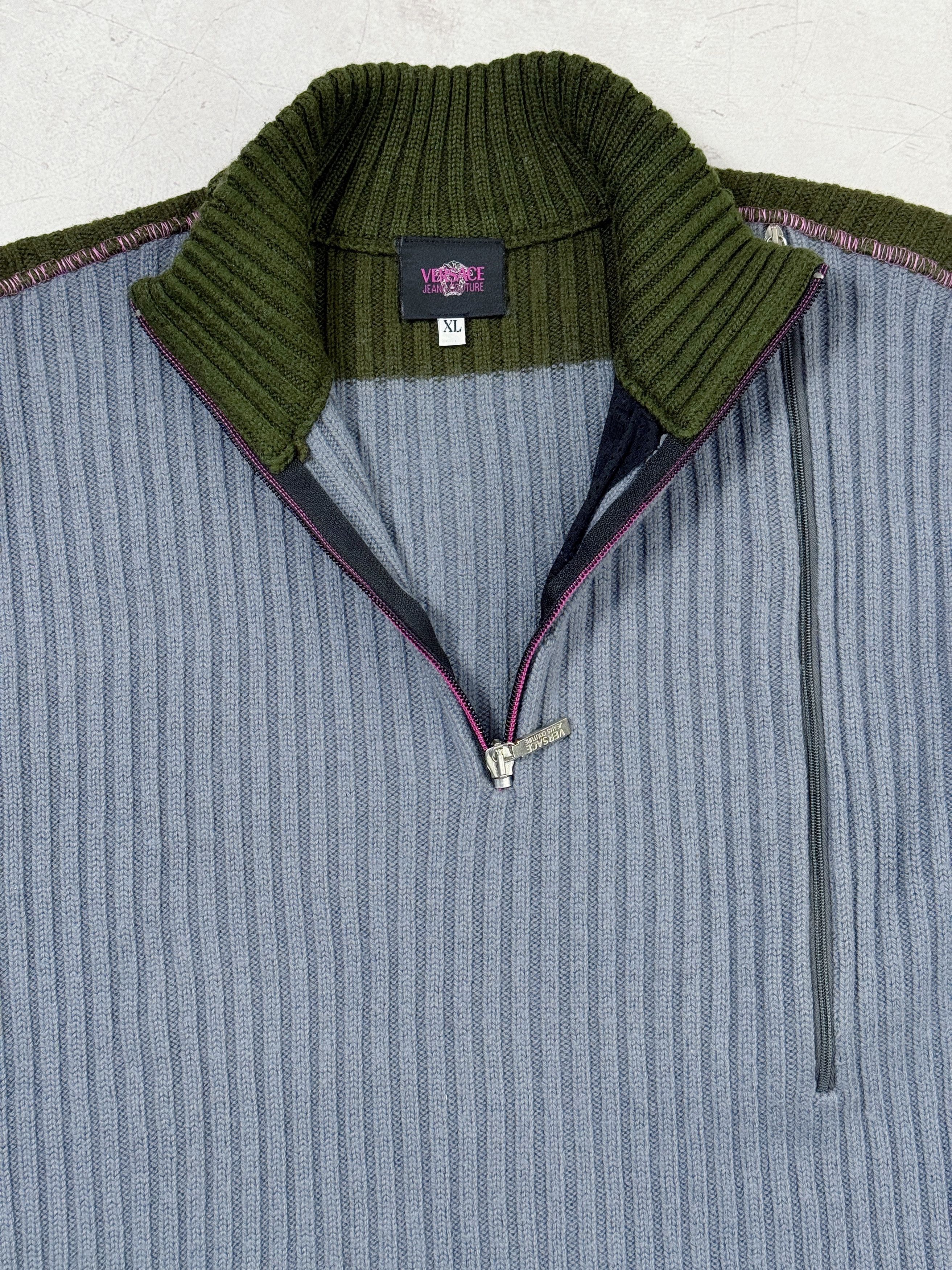 Versace Jeans Couture Vintage Versace Jeans Couture Sweater Pullover 1/4 zip Size XL / US 12-14 / IT 48-50 - 4 Thumbnail