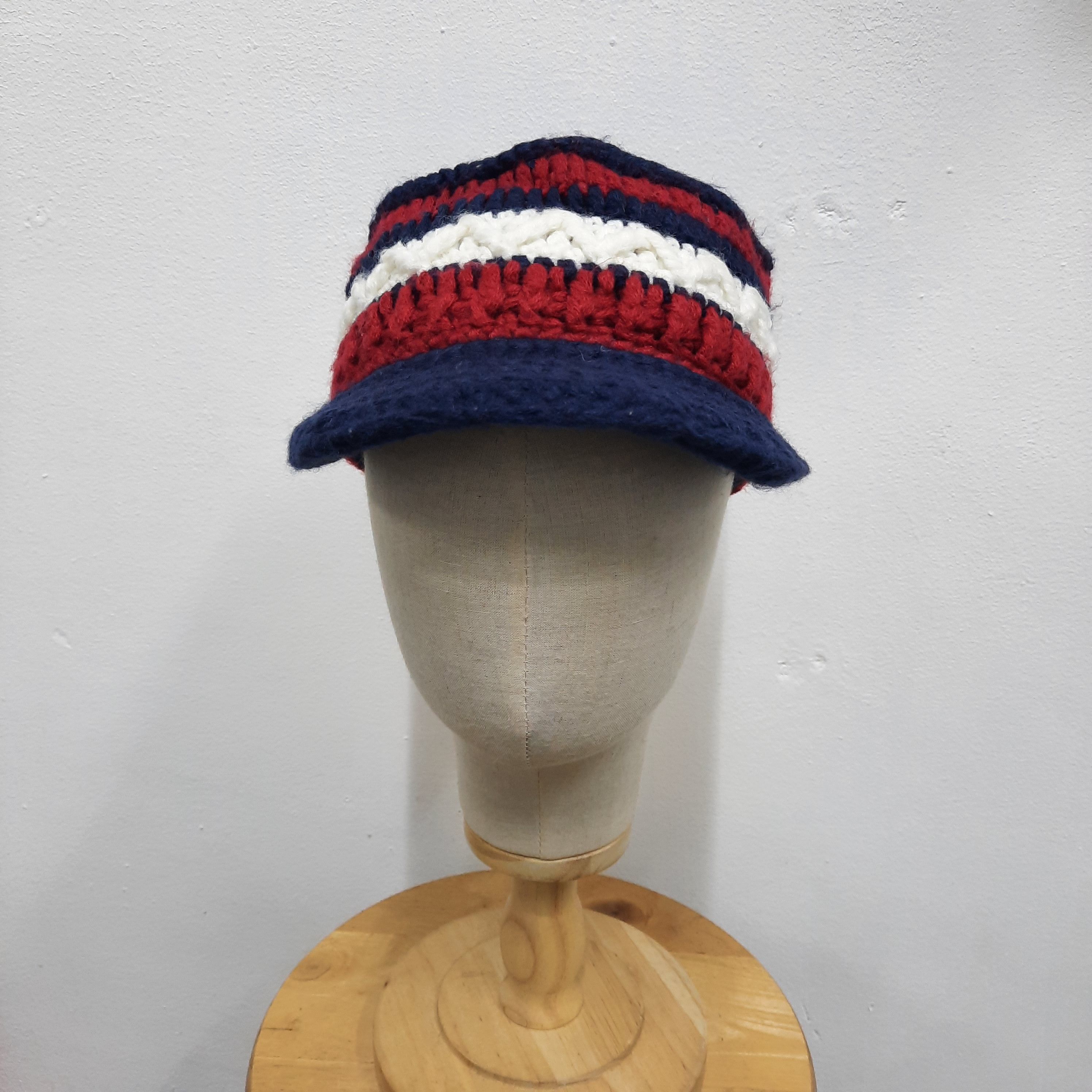 Japanese Brand 🏔 Japanese brand stripes knit beanie petrol cap Size ONE SIZE - 2 Thumbnail