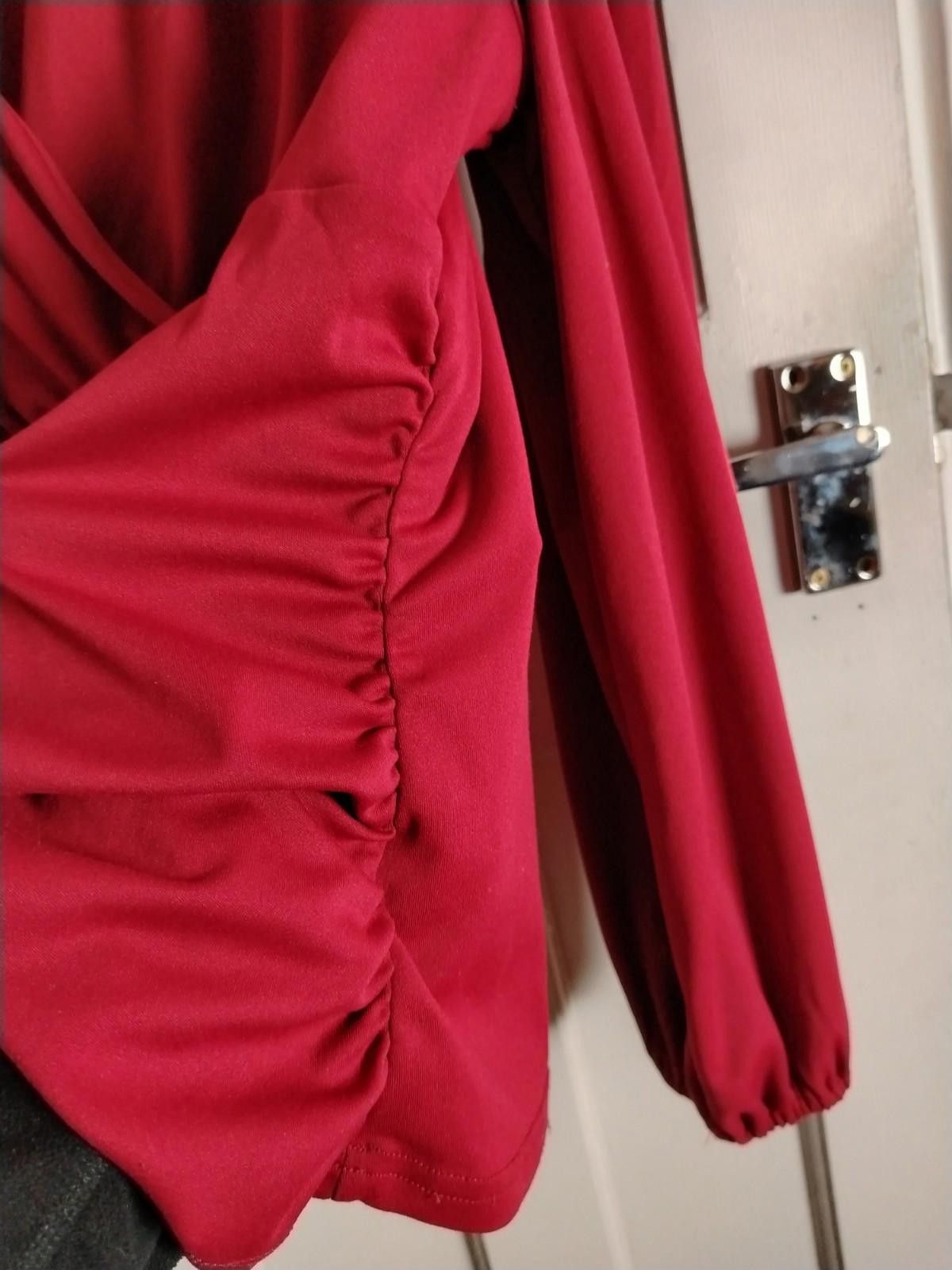 Other GRACE KARIN Red Wrap Top 2XL Long Sleeve Ruched Blouse Party Size XXL / US 16-18 / IT 52-54 - 7 Thumbnail