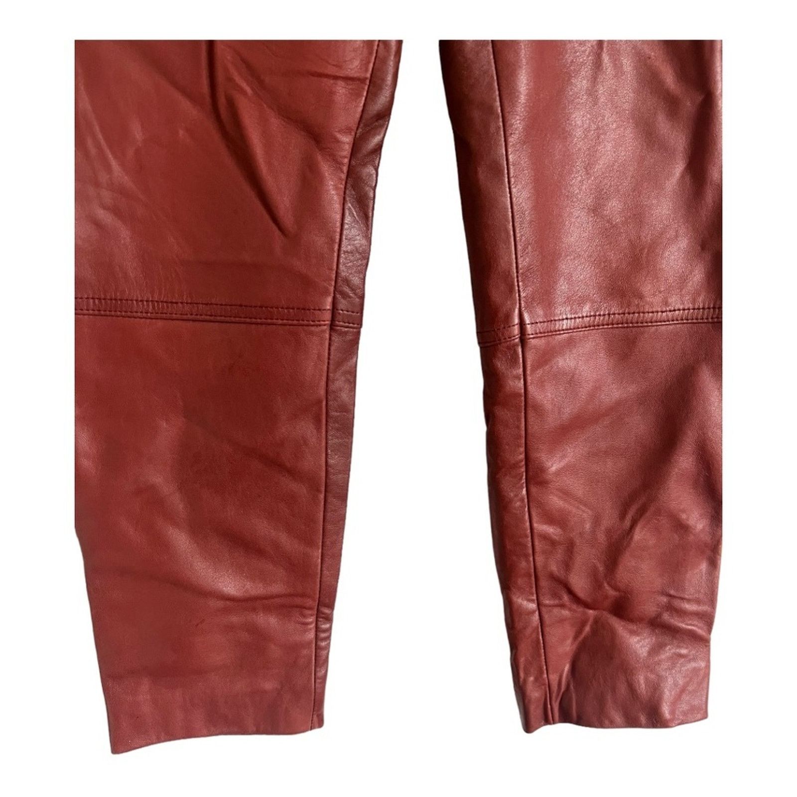 Escada 90s Escada 90s Brown Leather High Waisted Pant Size 34(US S) Size 25" / US 0 / IT 36 - 12 Thumbnail