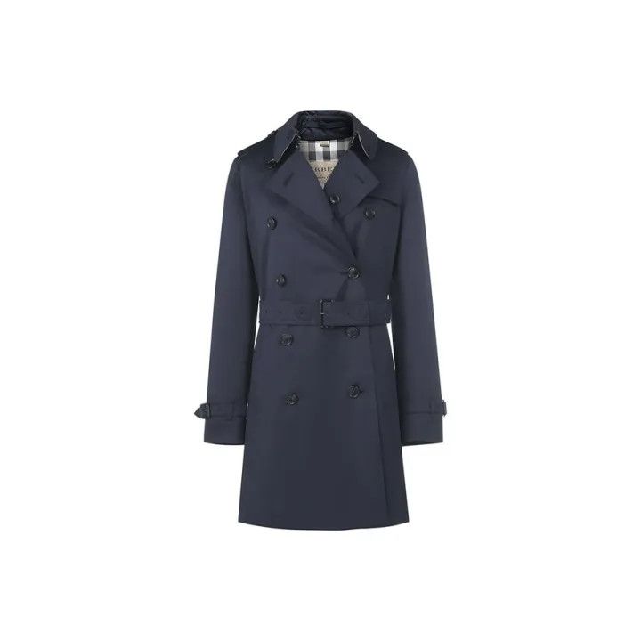 Burberry Women's Navy Long Trench Coat 0079