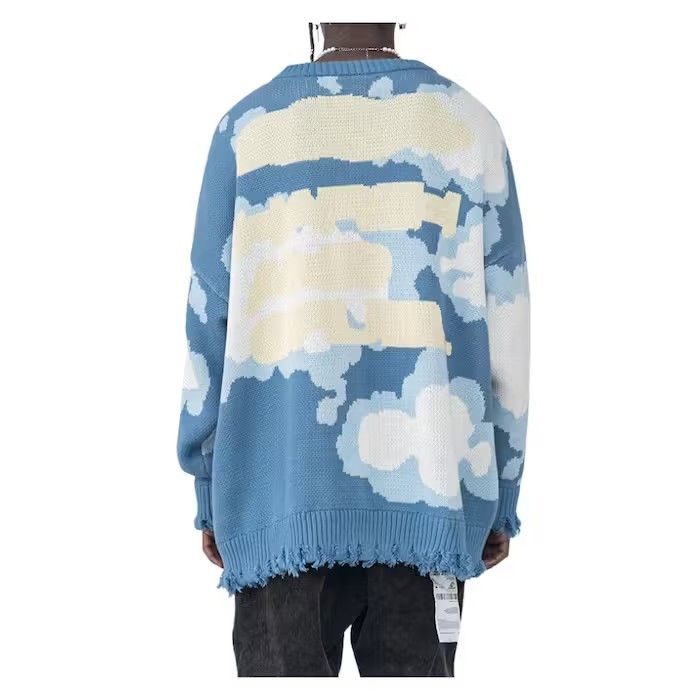 Japanese Brand × Vintage Cloudy Graphic Knit Sweater Size US L / EU 52-54 / 3 - 2 Thumbnail