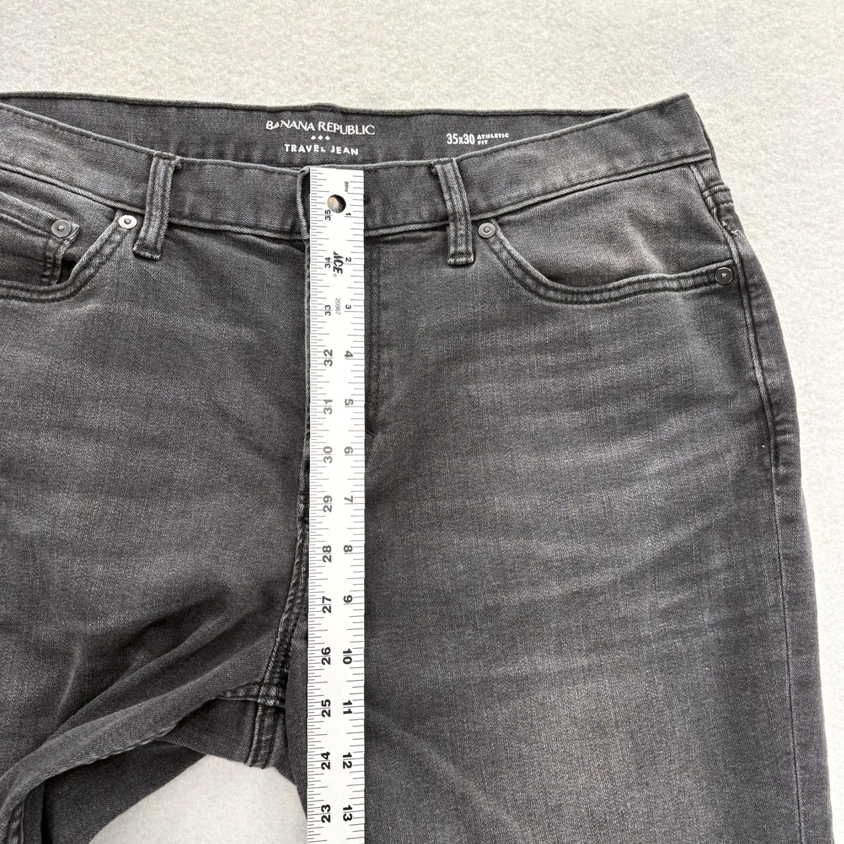 Banana Republic Banana Republic Travel Jeans Mens 35x28 Gray Athletic Fit Stretch Denim Casual Shirt? Size US 35 - 7 Thumbnail
