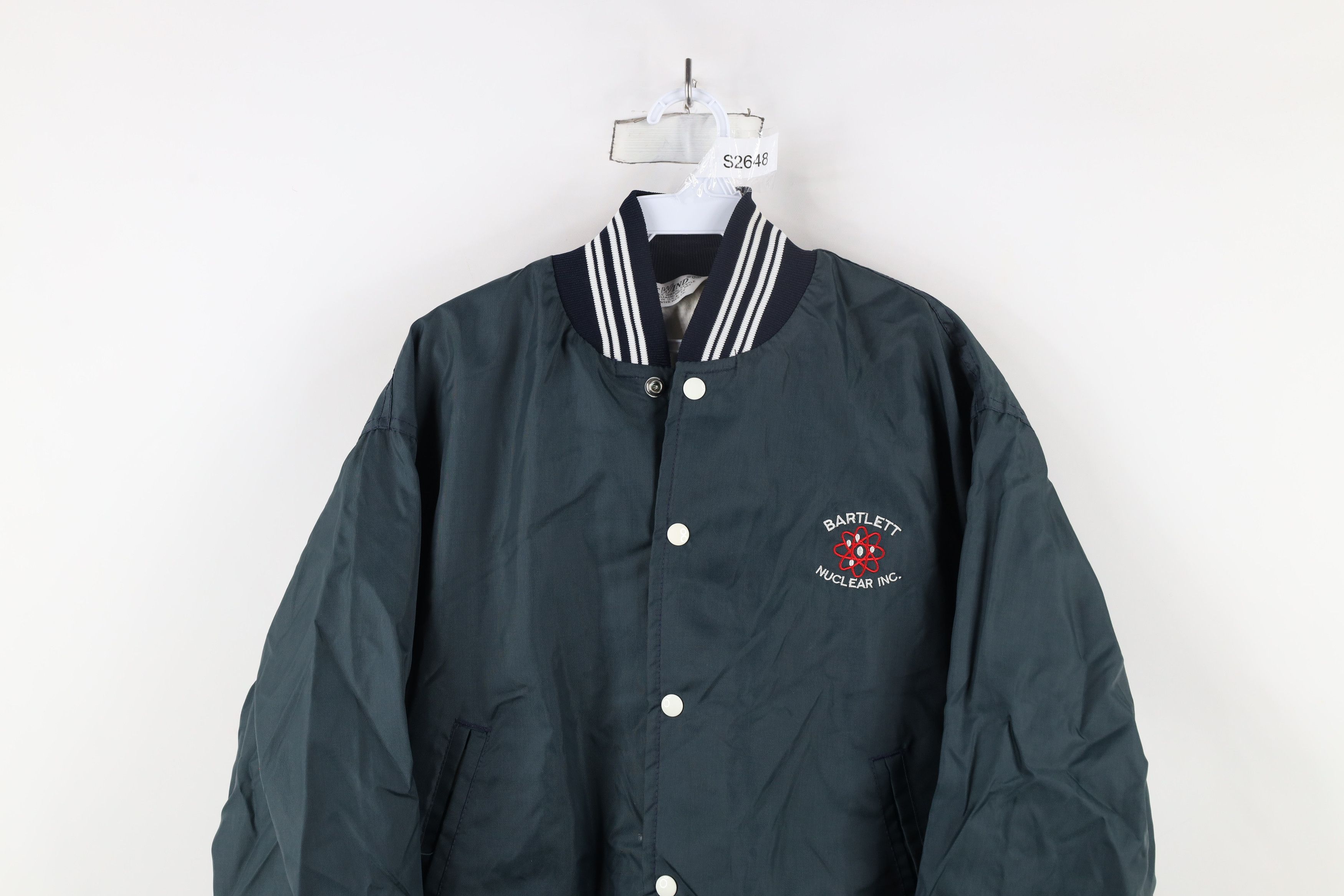 Vintage Vintage 80s 90s Bartlett Nuclear Satin Bomber Jacket USA Size US M / EU 48-50 / 2 - 2 Thumbnail